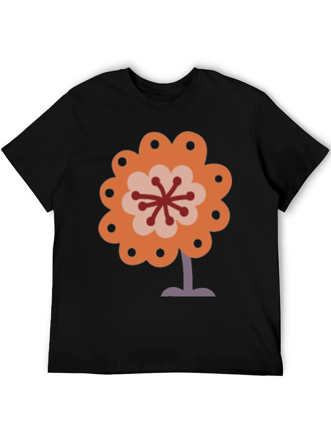 Black Retro Flower Power Graphic Tee - Black view 5