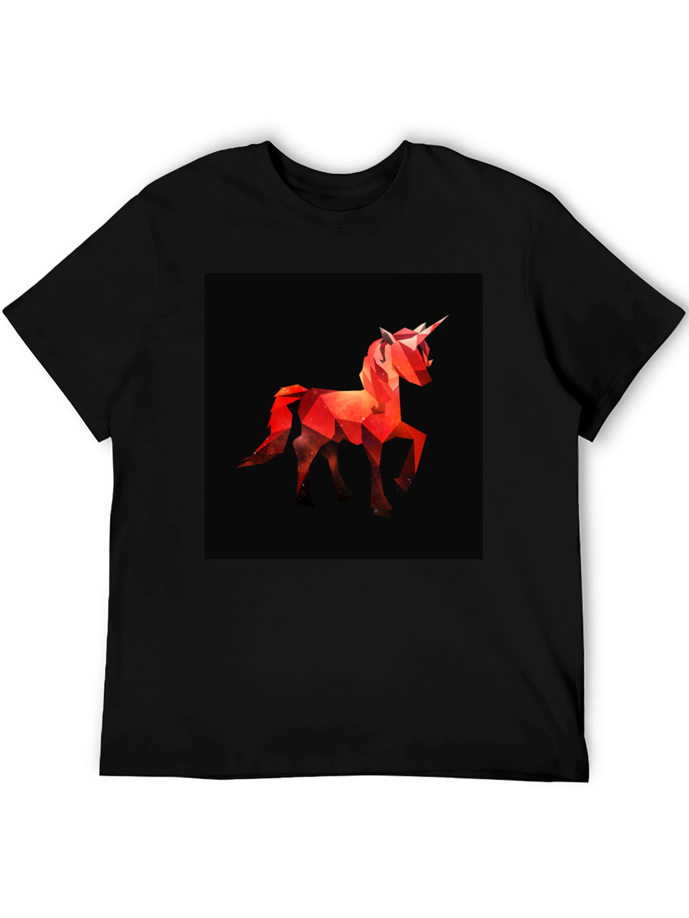 Black Geometric Unicorn Graphic Tee - Modern Style view 5