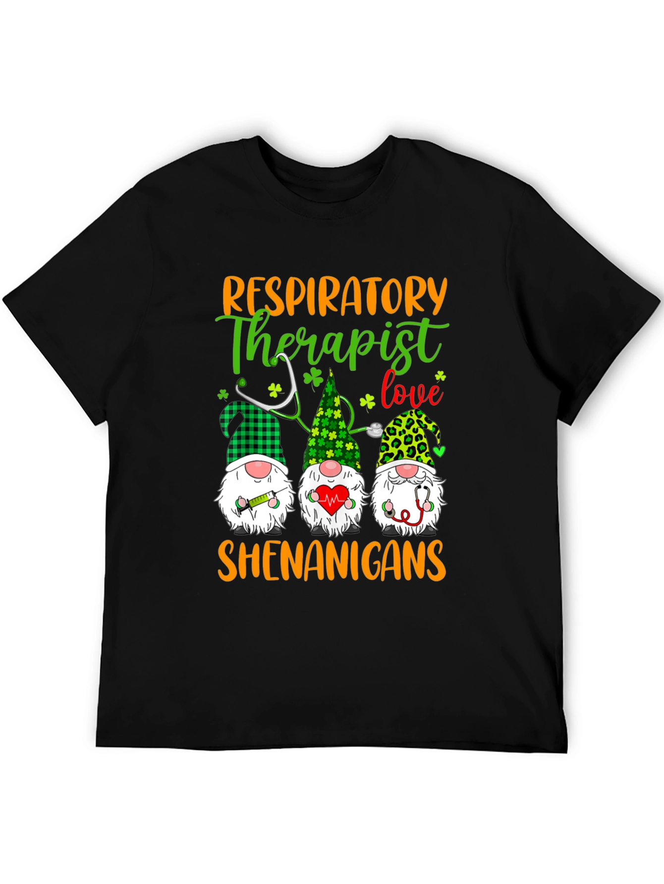 Black Respiratory Therapist Shenanigans T-Shirt view 5