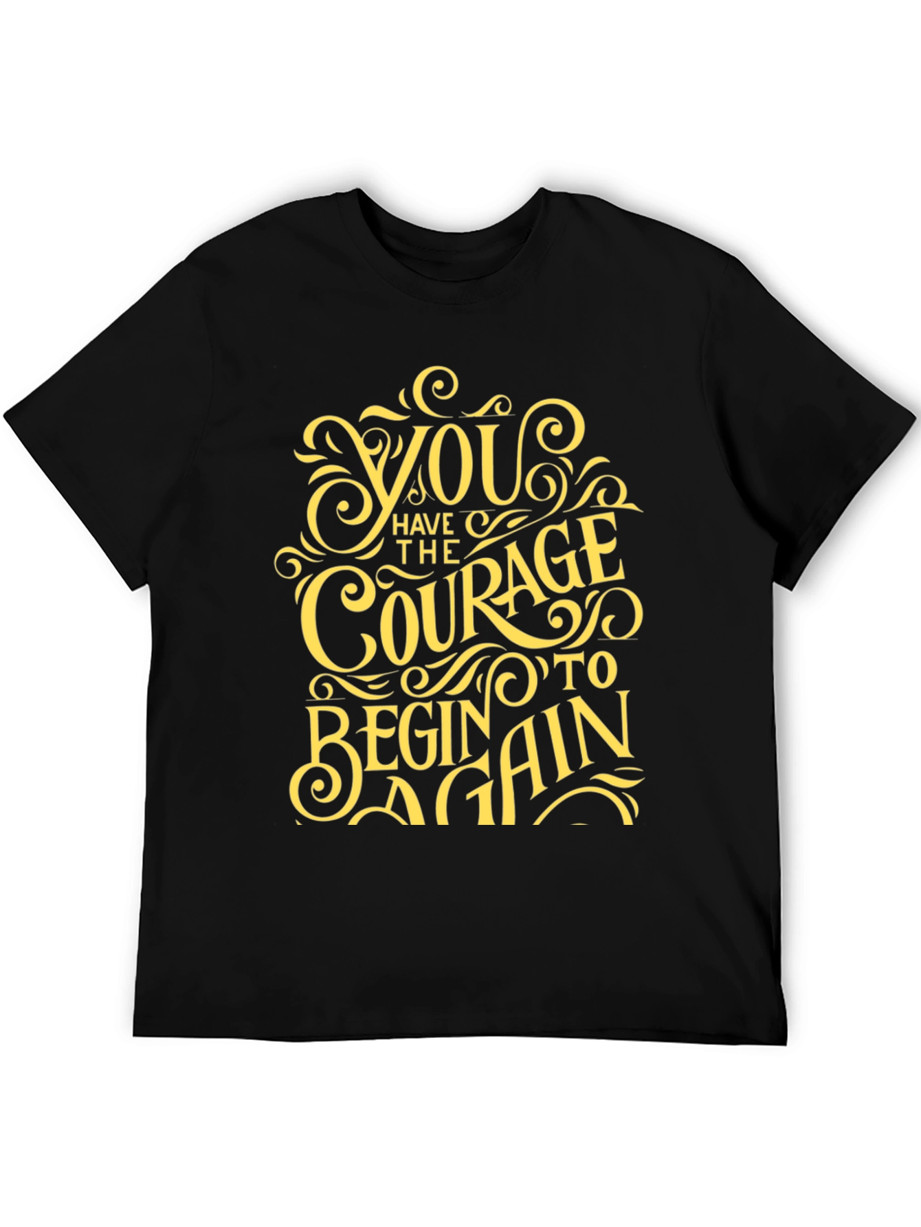 Black Courage To Begin Again Black Graphic Tee view 5