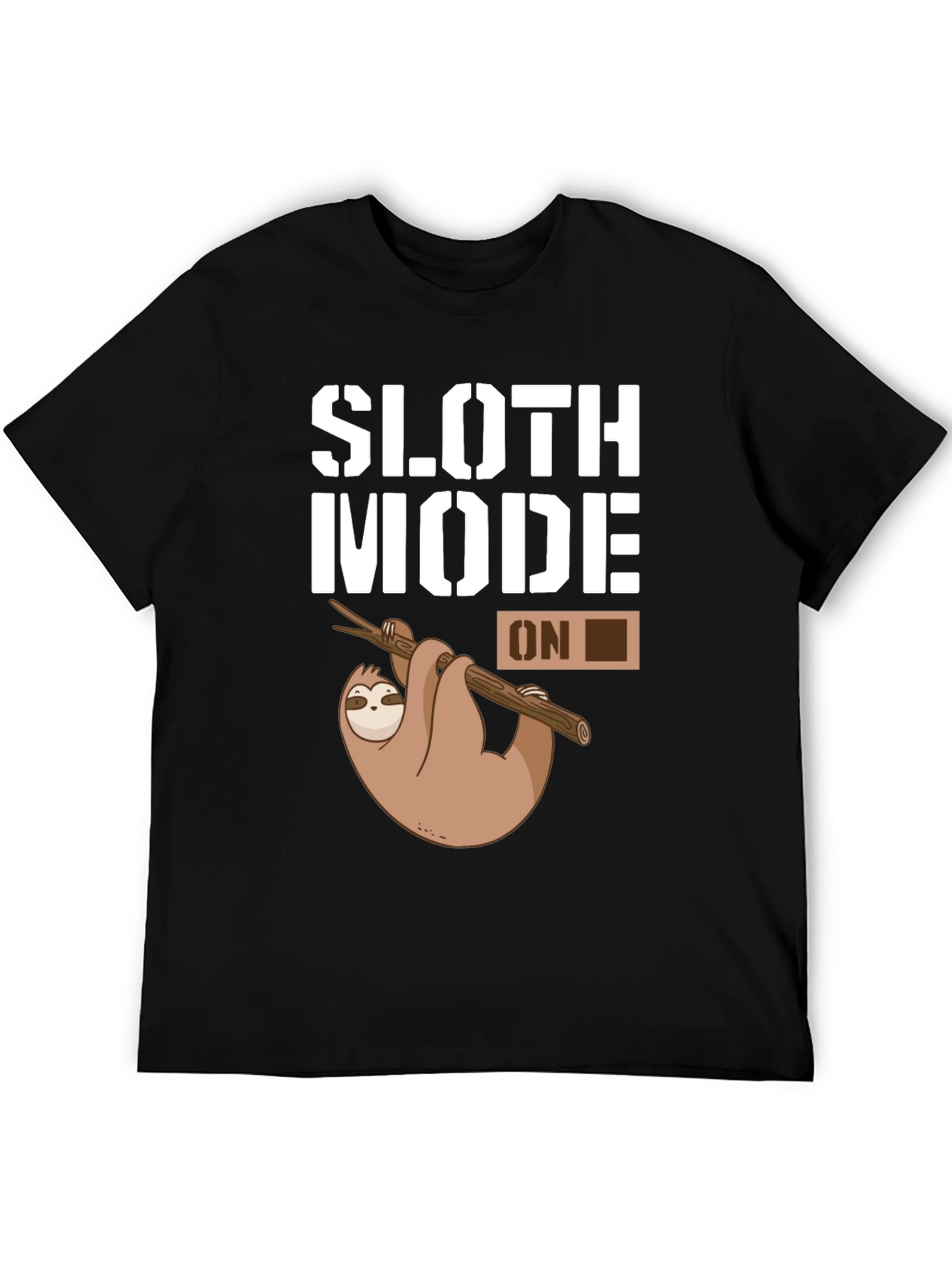 Black Sloth Mode On Graphic T-Shirt - Black Casual Tee view 5