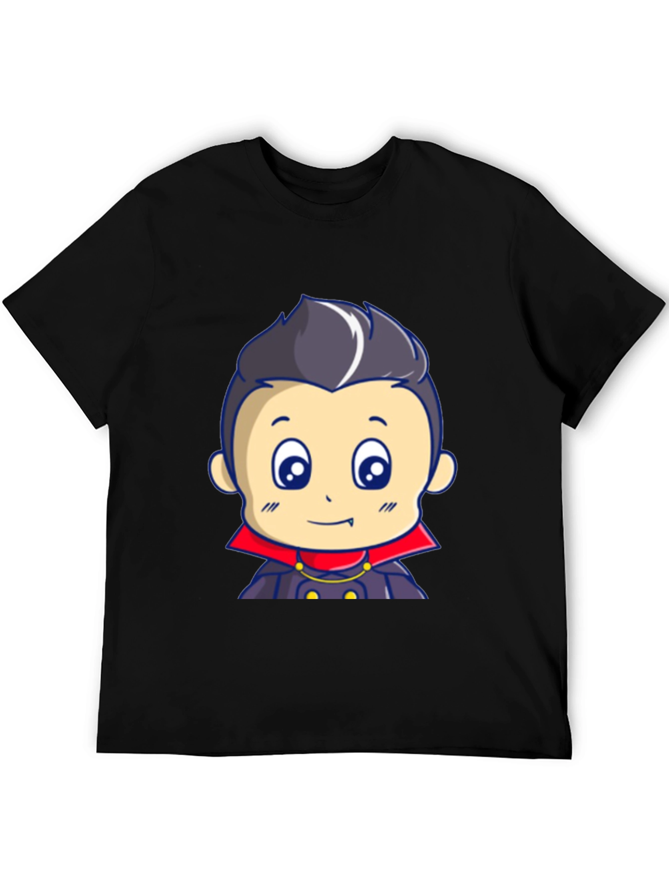 Black Cartoon Vampire T-Shirt - Cute Halloween Design view 5