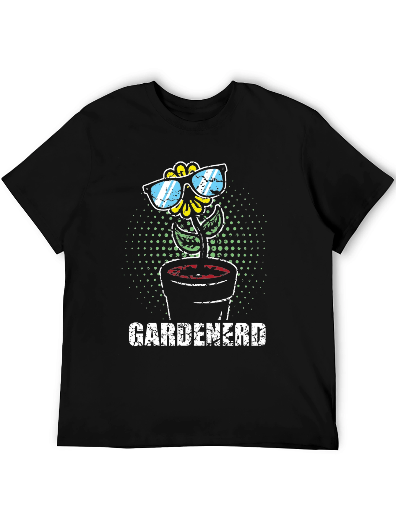 Black Gardenerd T-Shirt - Sunflower Sunglasses Novelty Tee view 5
