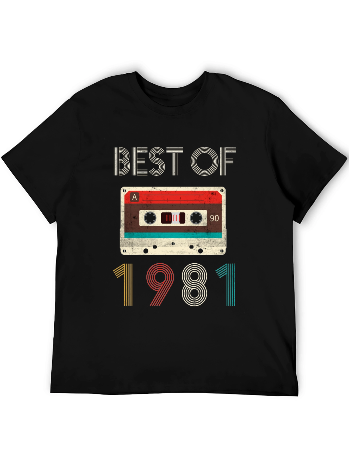 Black Best of 1981 Vintage Cassette T-Shirt view 5