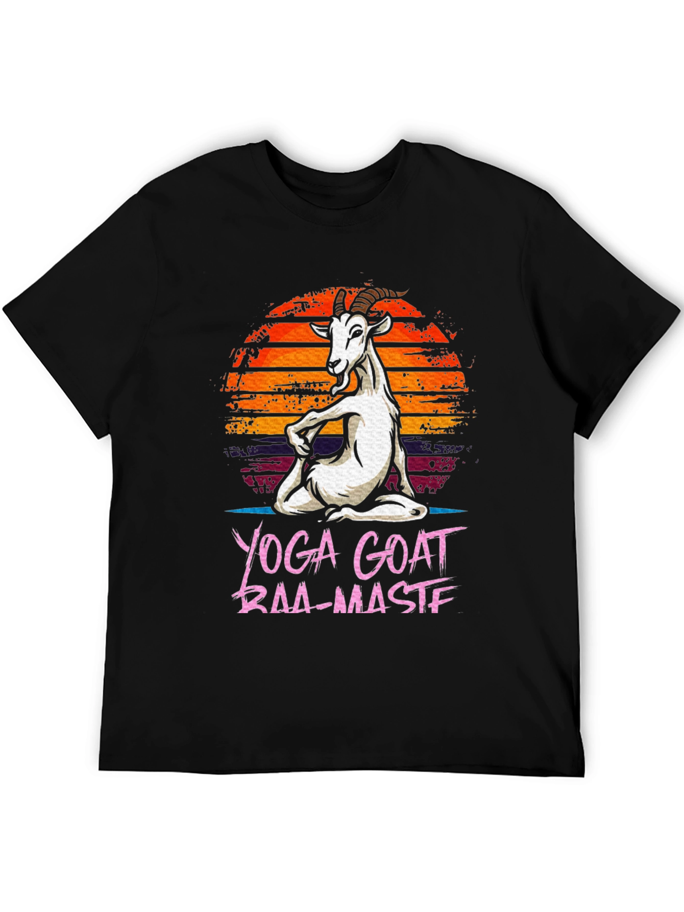 Black Yoga Goat Baa-Maste Funny Graphic Tee view 5