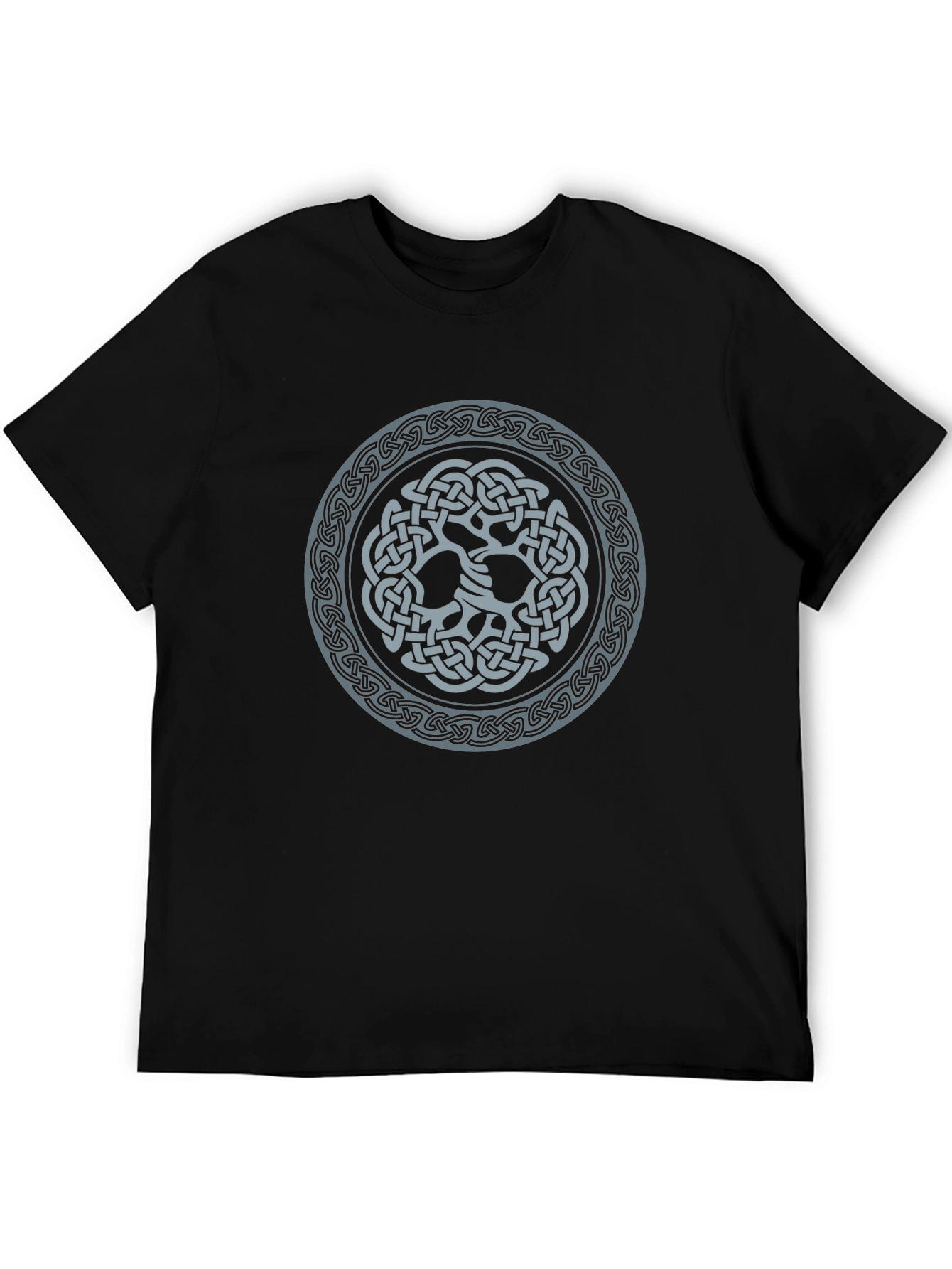 Black Celtic Knot Design Black T-Shirt view 5