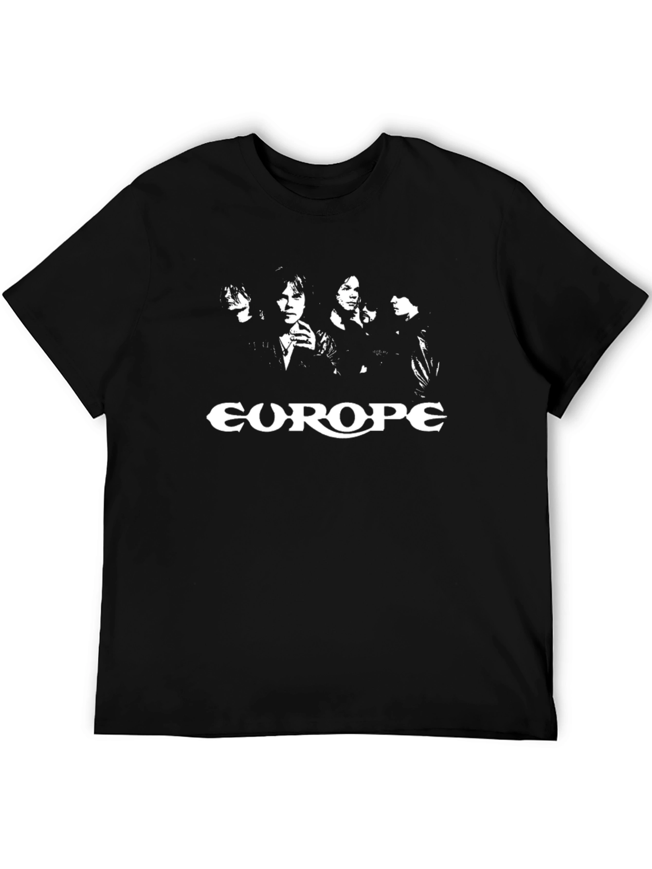 Black Europe Band Black Graphic T-Shirt view 5