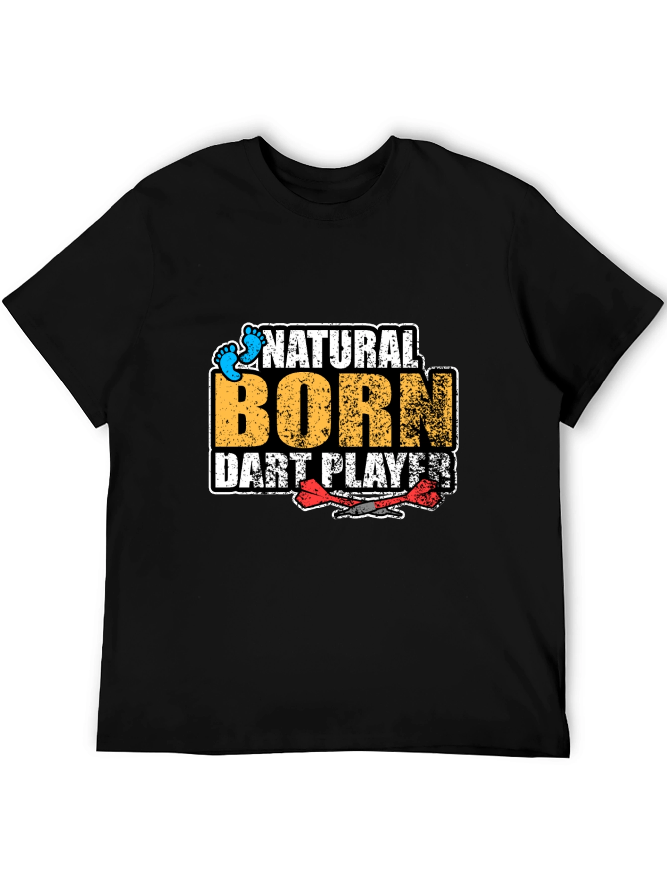 Black Natural Born Dart Player Graphic Tee view 5