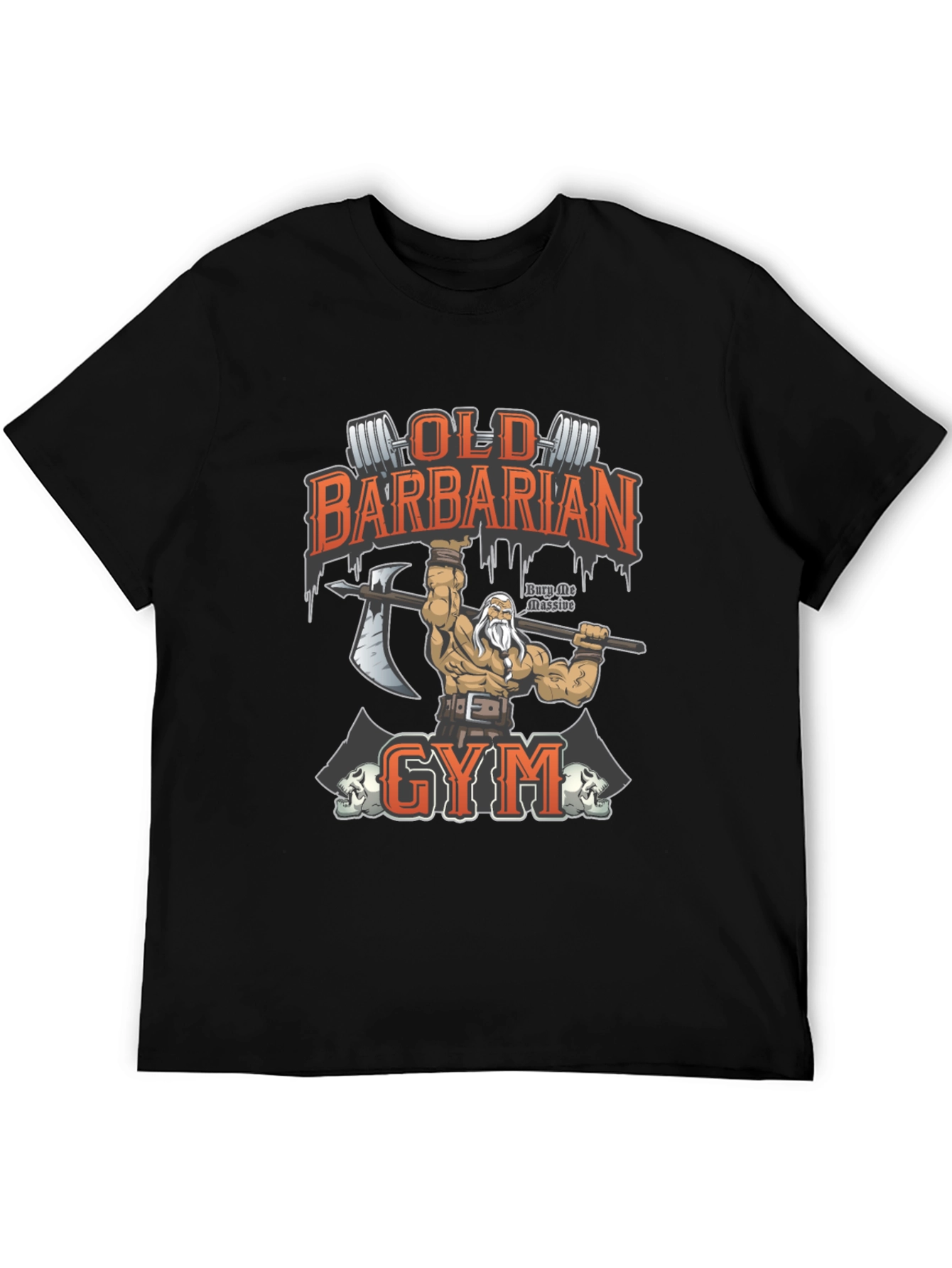Black Old Barbarian Gym Black T-Shirt view 5