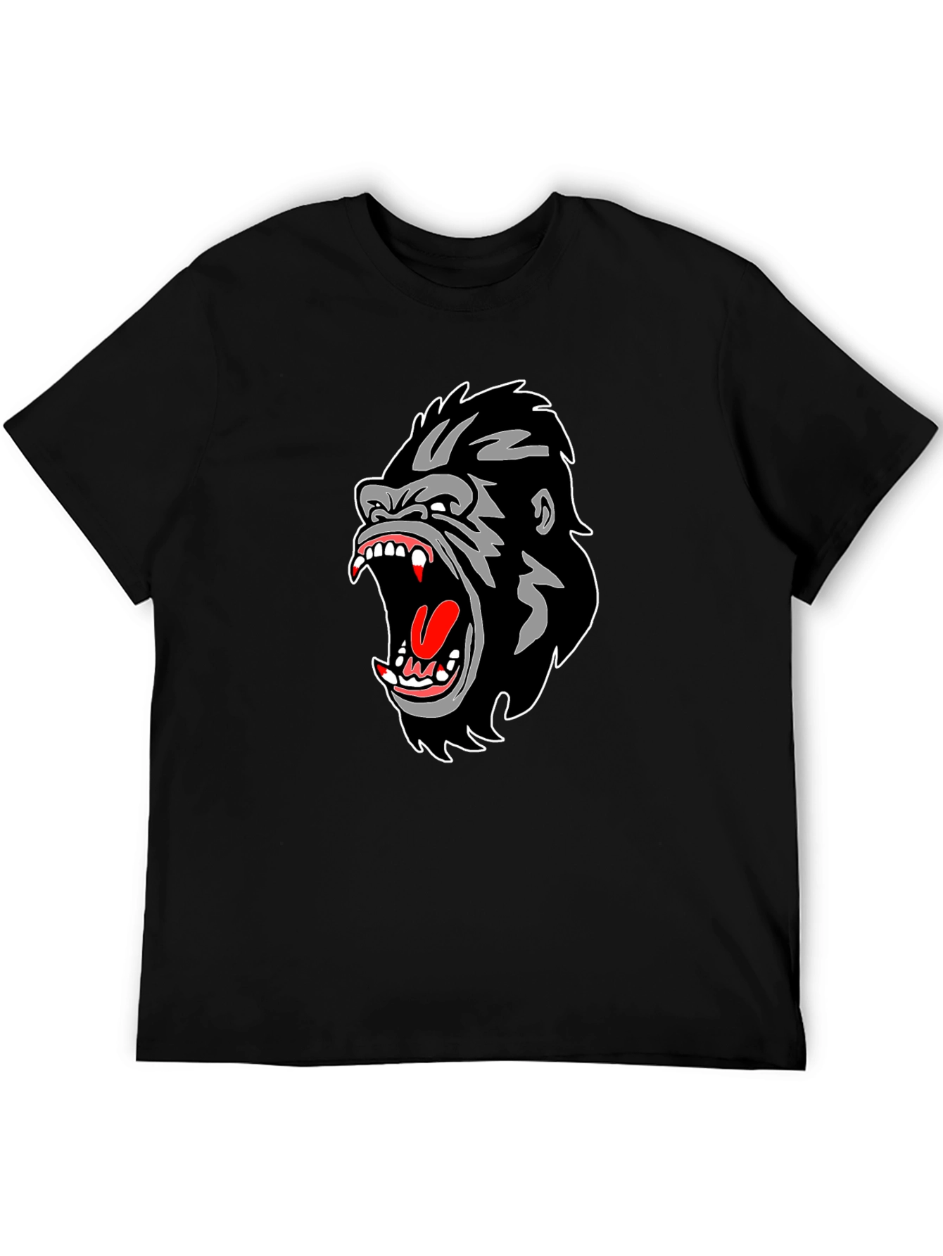 Black Gorilla Graphic Print Black T-Shirt view 5
