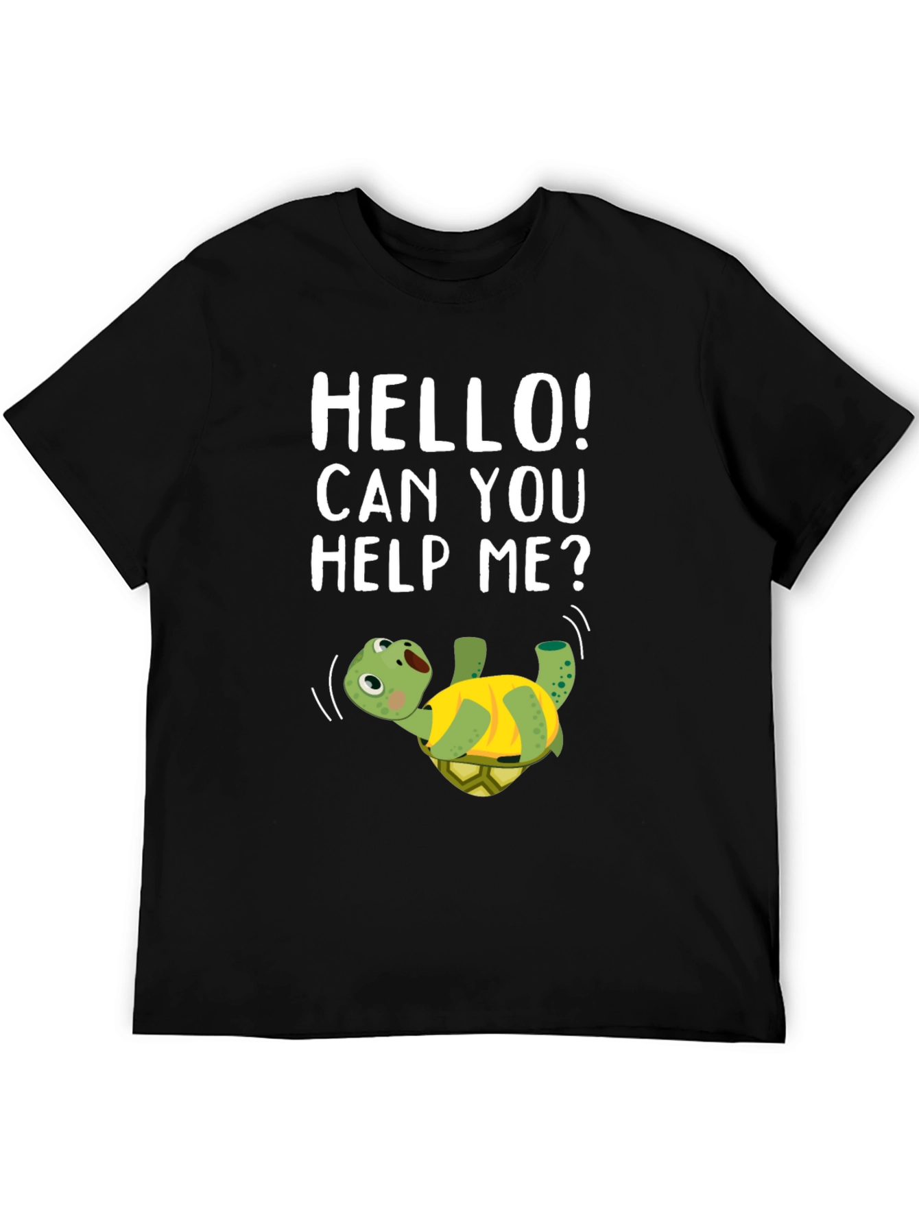 Black Help Me Turtle Graphic T-Shirt view 5