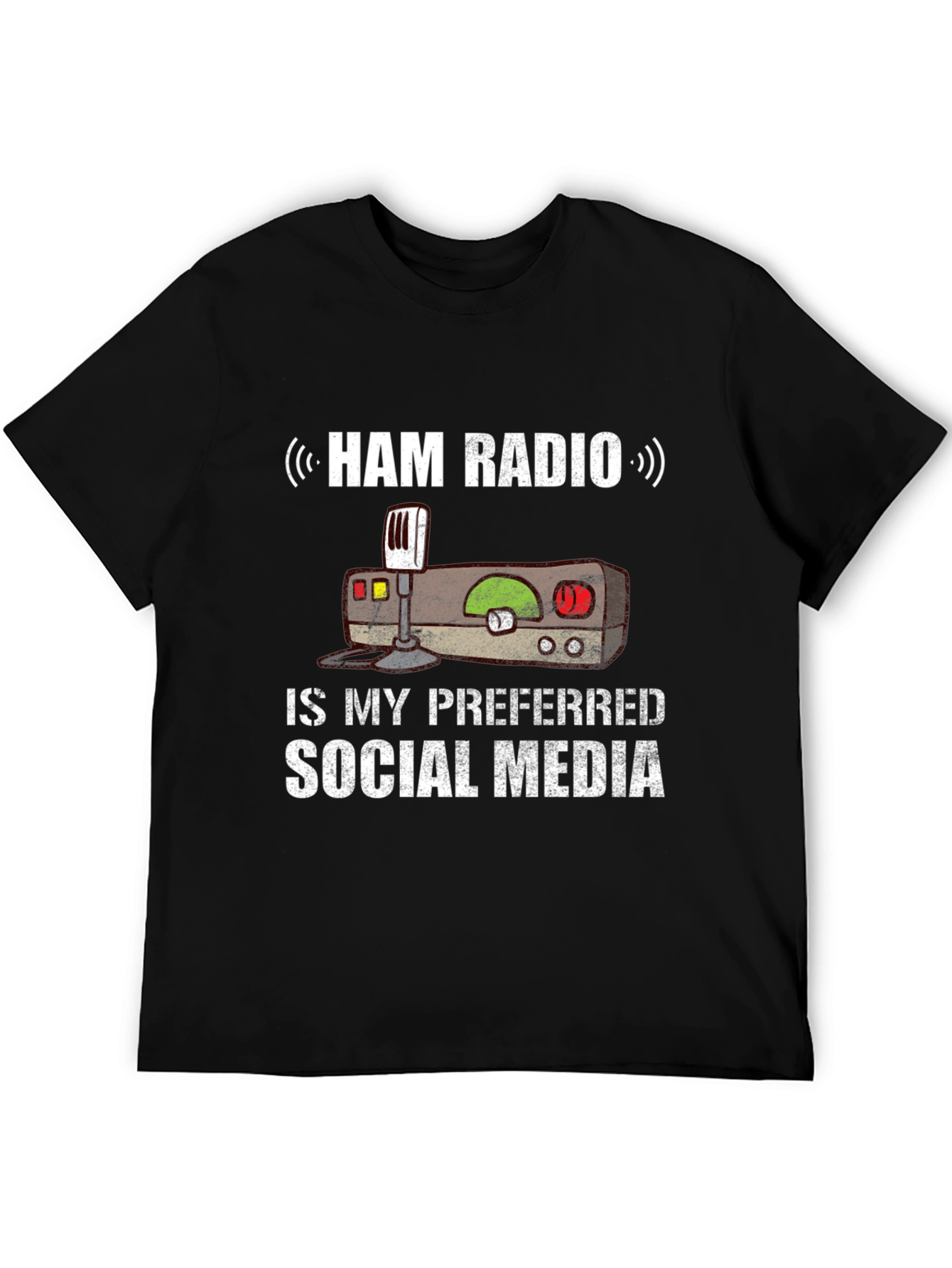 Black Ham Radio Social Media T-Shirt view 5