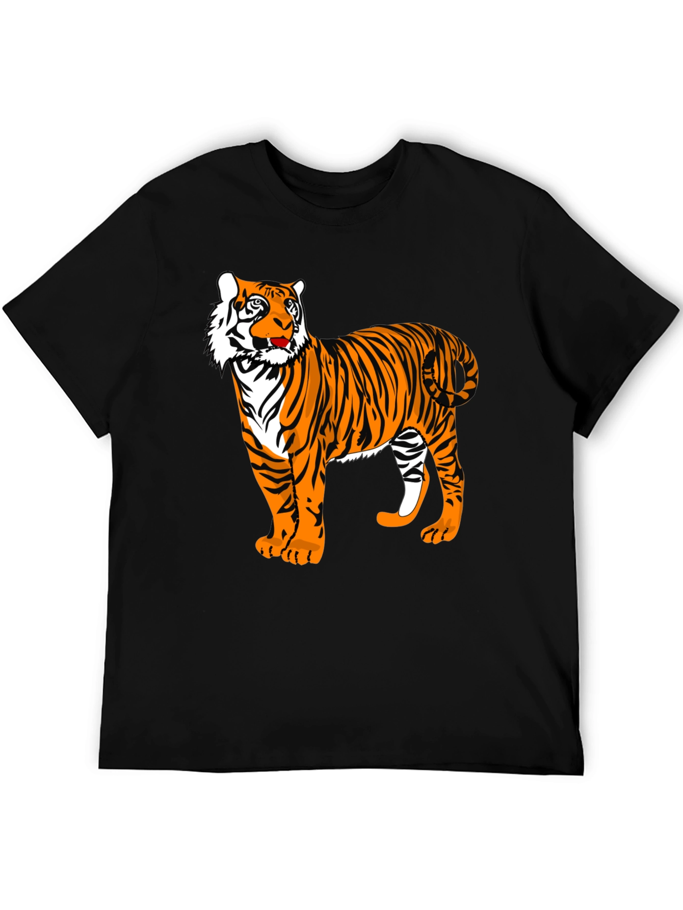 Black Tiger Graphic Black T-Shirt view 5