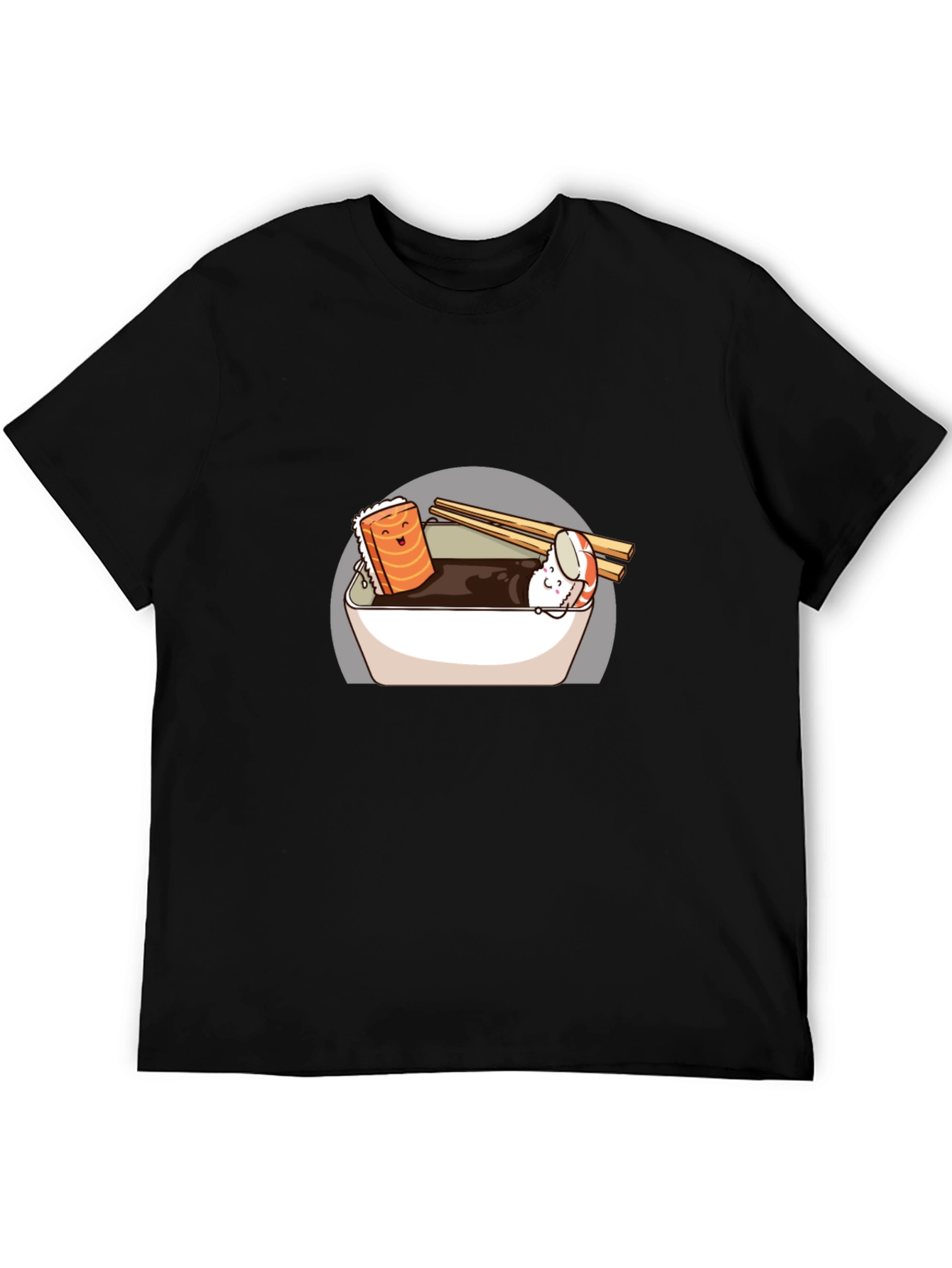 Black Sushi Lover's T-Shirt - Funny Food Graphic Tee view 5