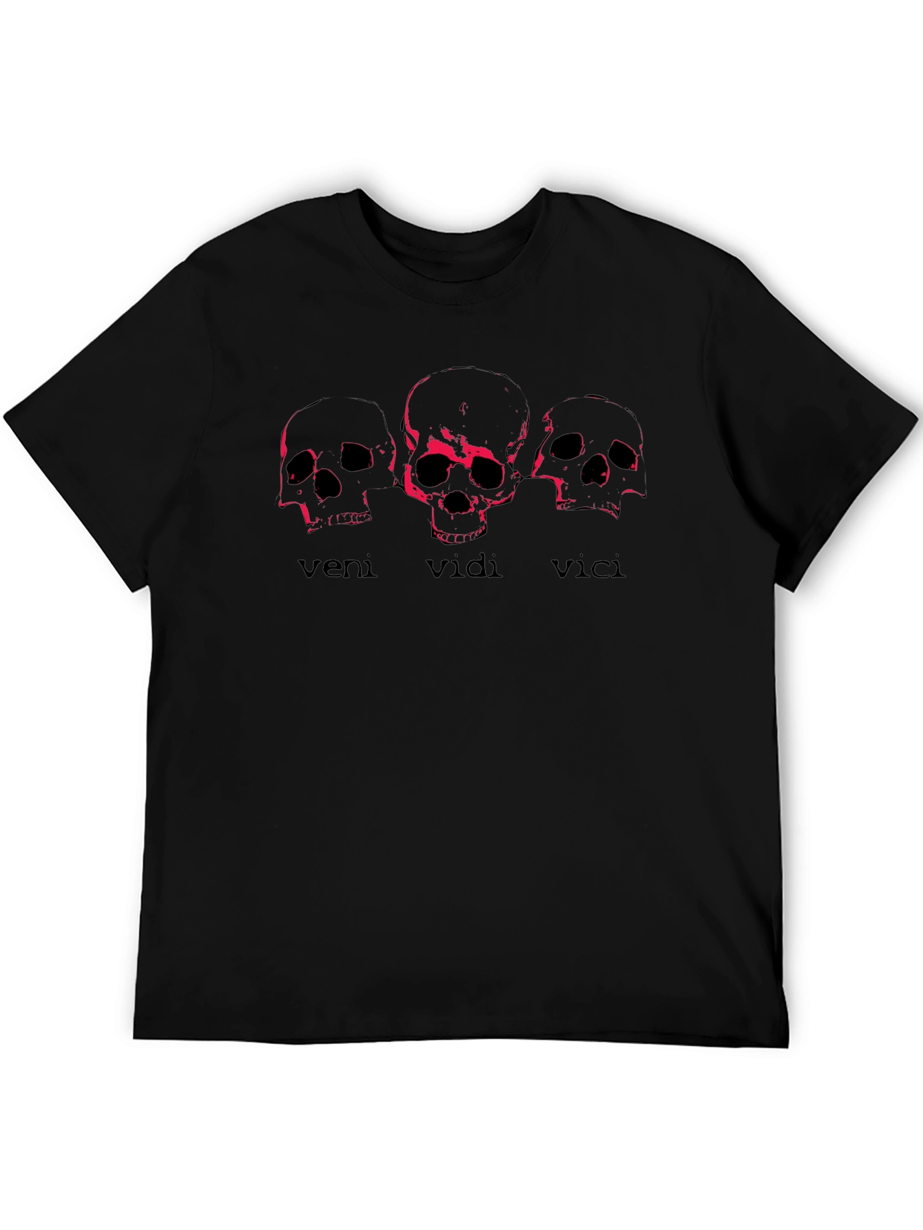 Black Veni Vidi Vici Skull Graphic Tee - Black view 5