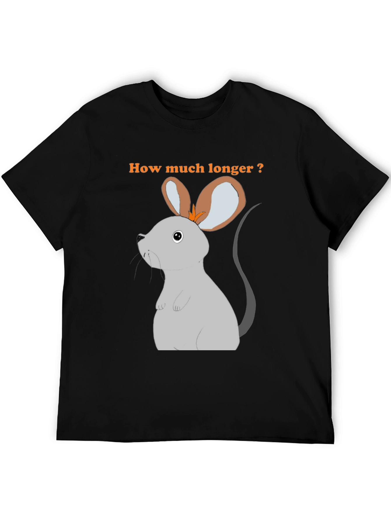 Black How Much Longer Mouse T-Shirt view 5