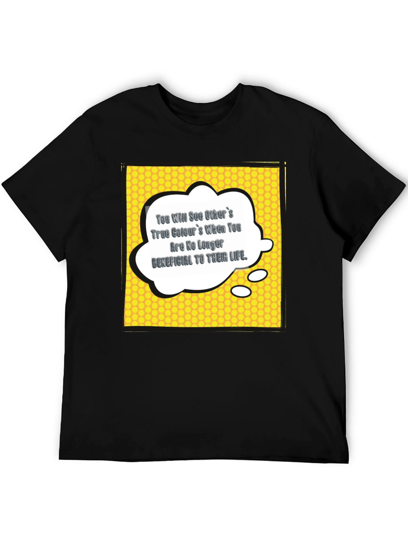Black Men's Black Graphic T-Shirt with Motivational Quote view 5