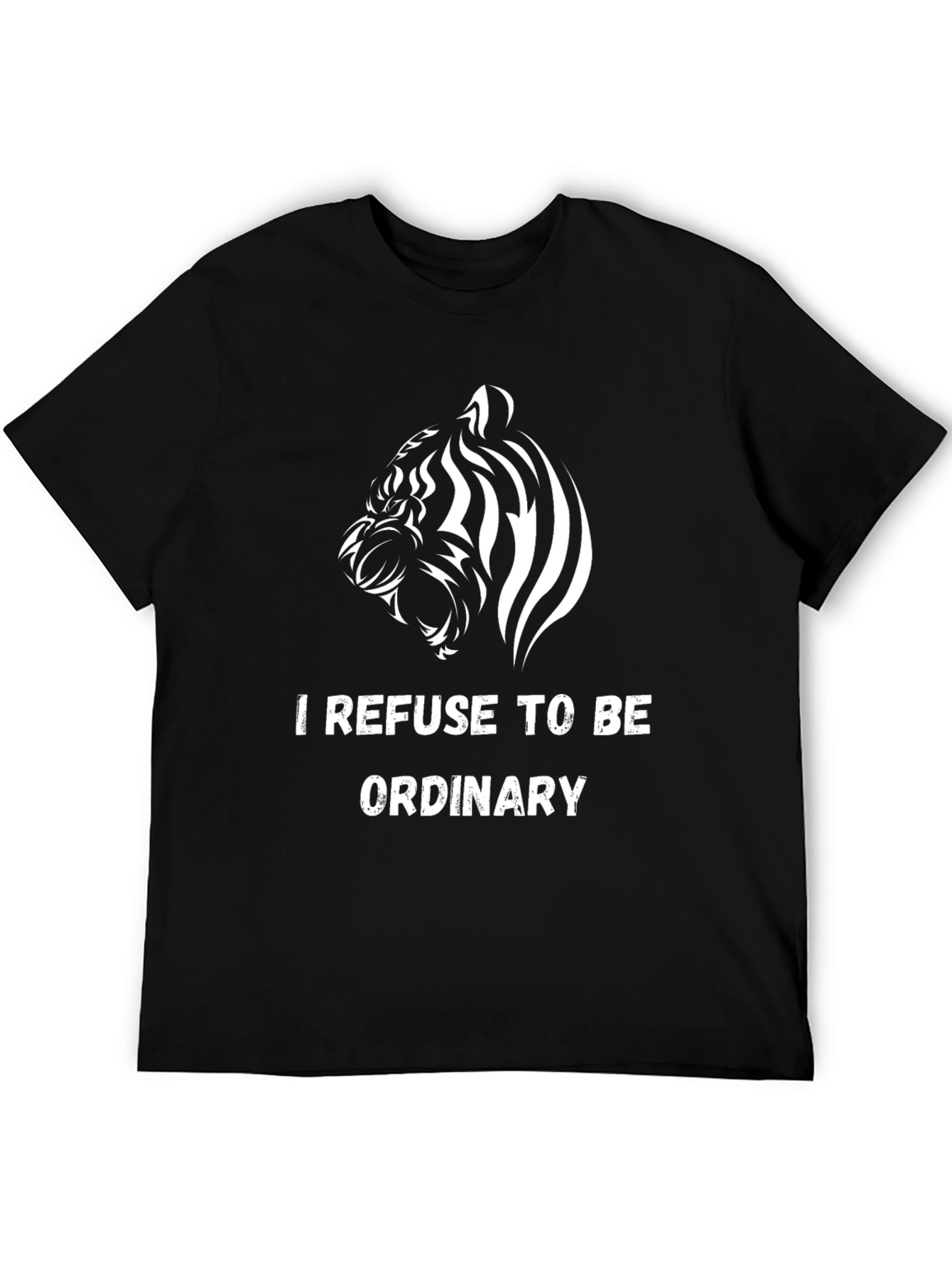 Black Bold Tiger Graphic Tee - I Refuse To Be Ordinary T-Shirt view 5