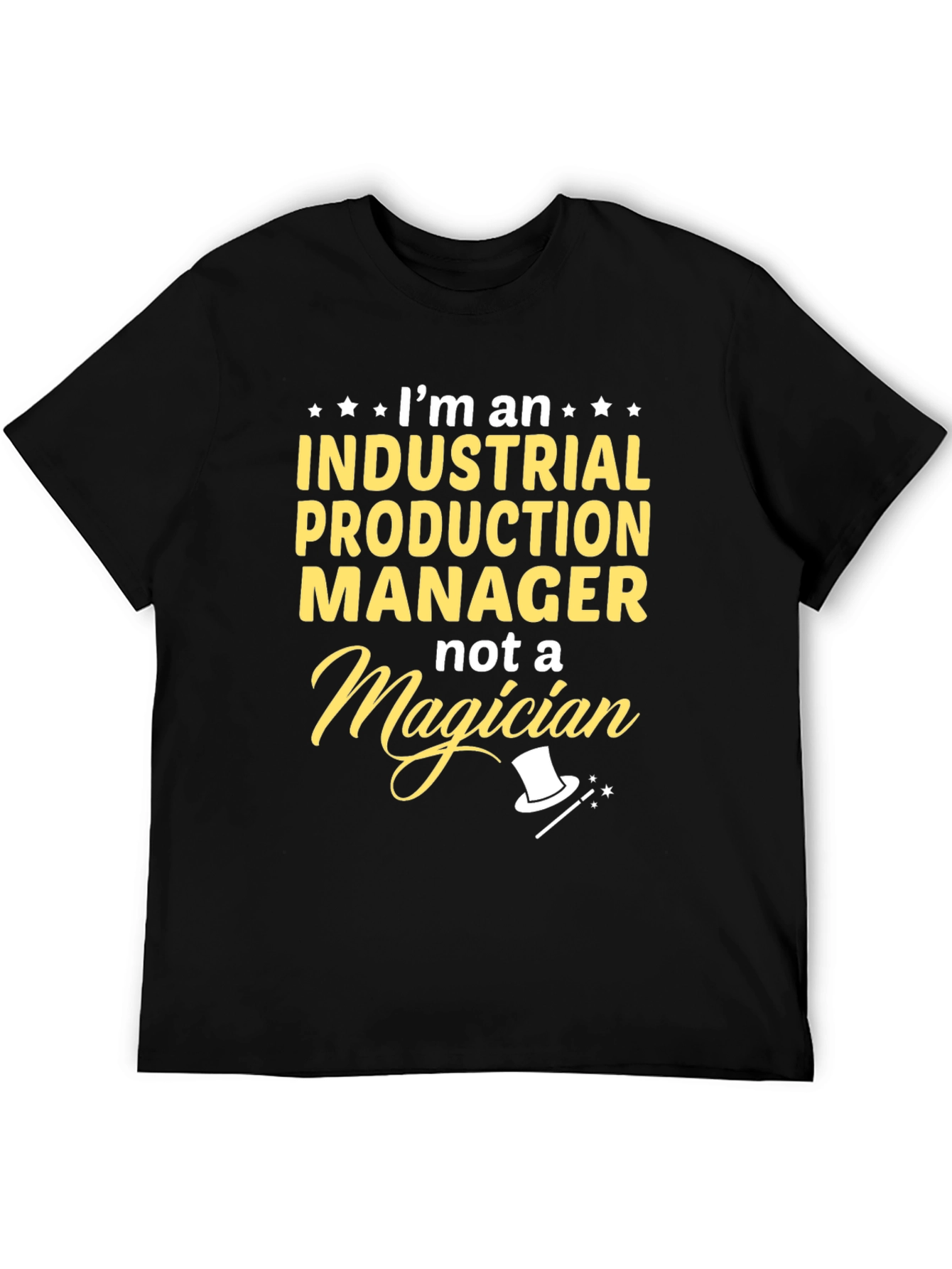 Black Industrial Production Manager Funny T-Shirt view 5