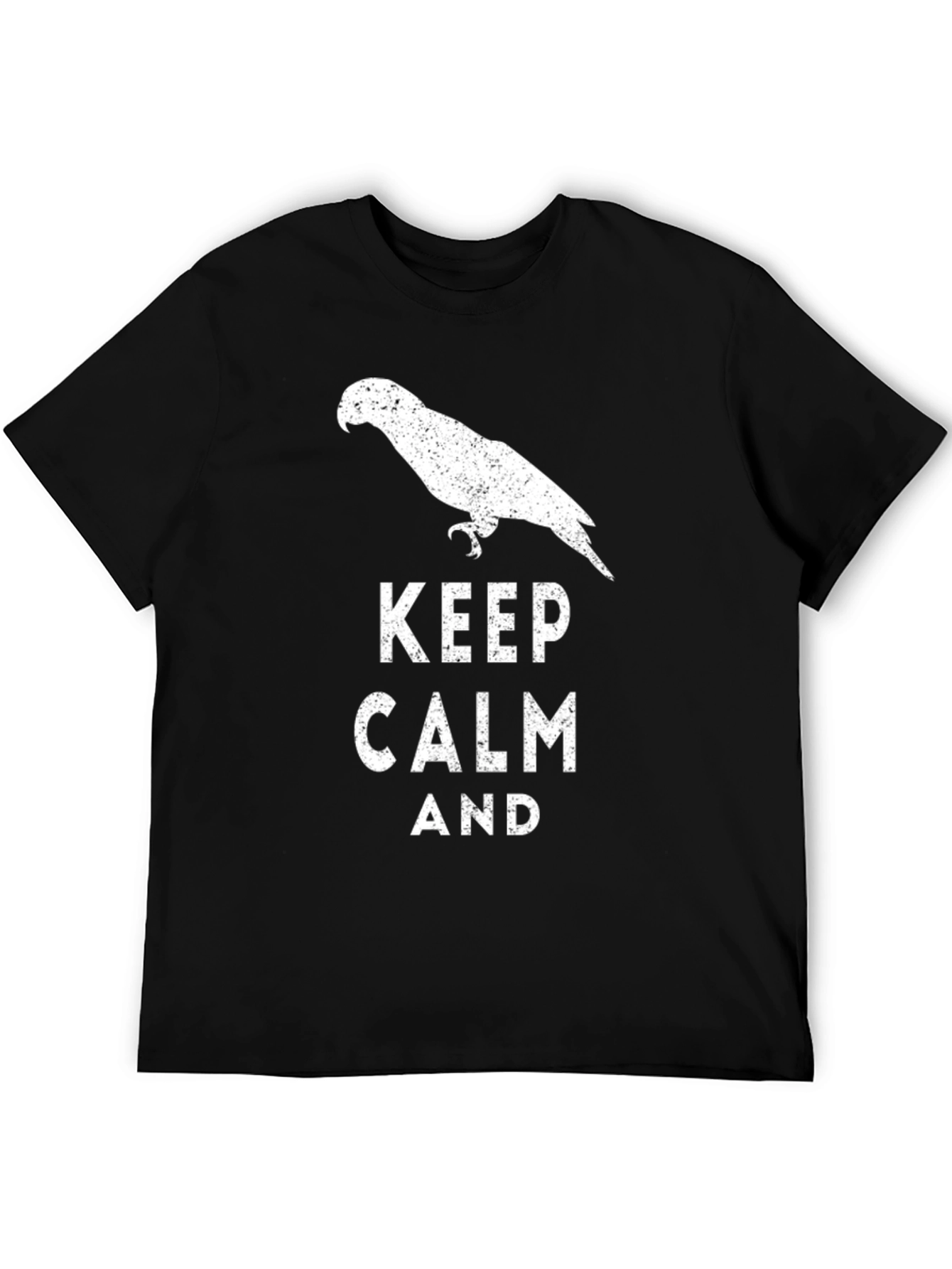 Black Keep Calm Parrot T-Shirt view 5