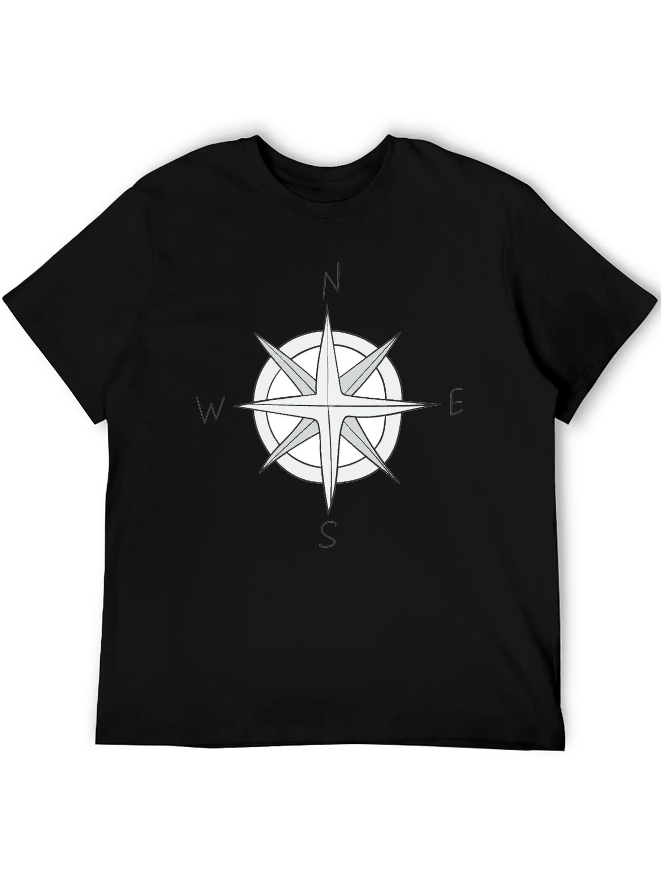 Black Compass Rose Graphic T-Shirt - Classic Black Tee view 5