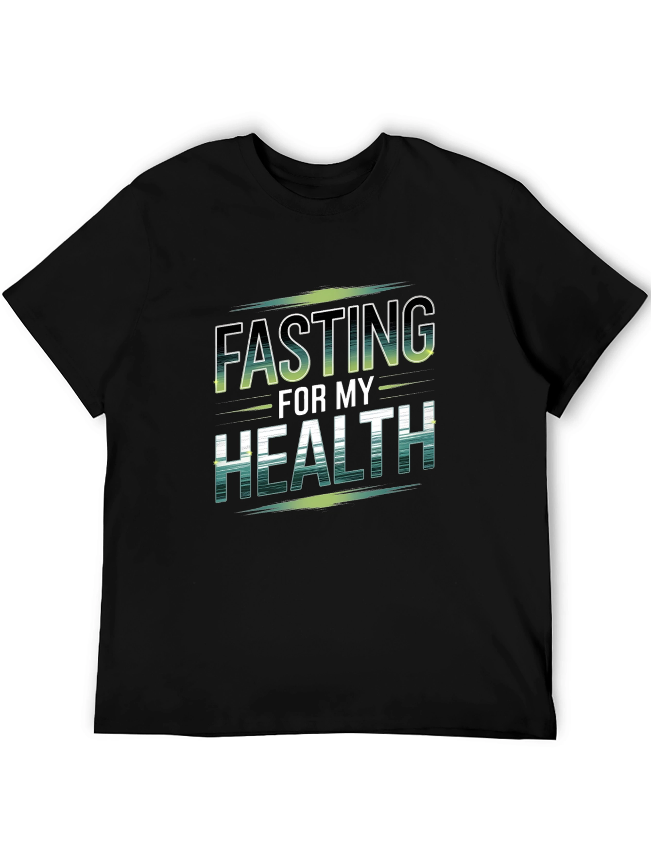 Black Fasting For My Health Graphic T-Shirt view 5