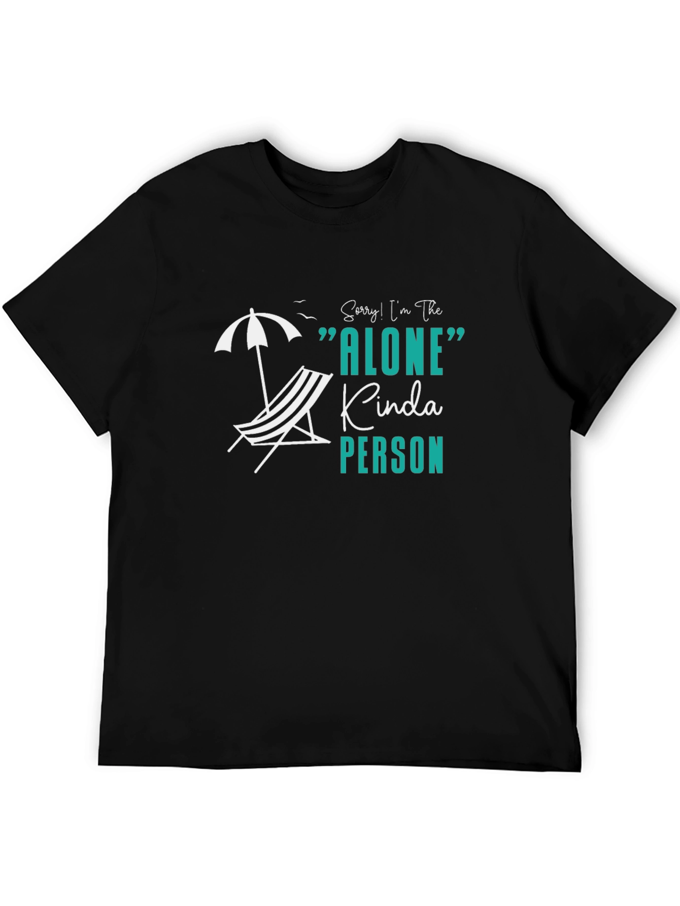 Black Alone Kinda Person Graphic Tee - Black view 5