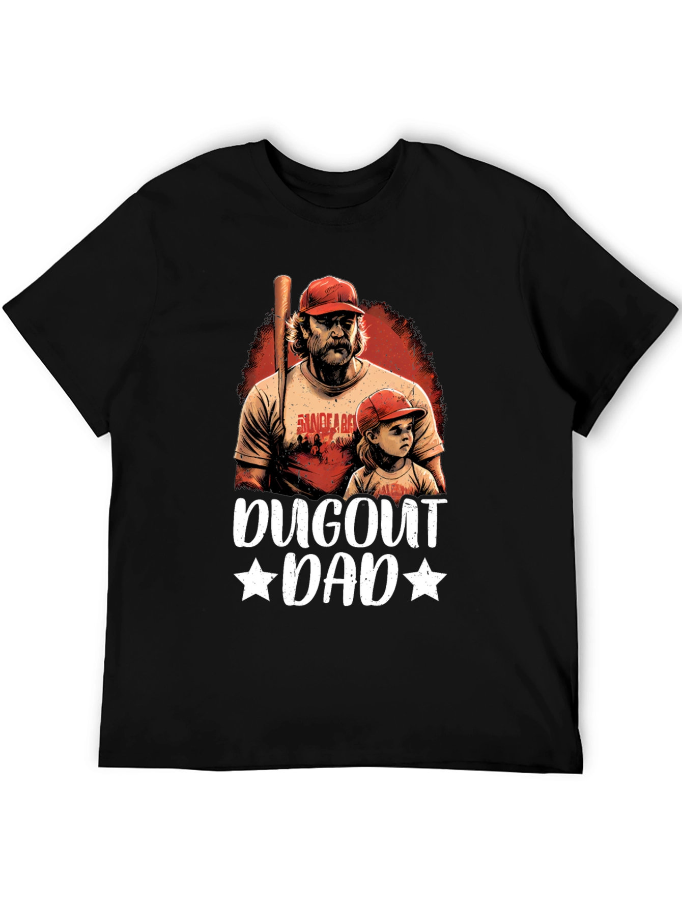 Black Dugout Dad Graphic Tee - Baseball Fan Apparel view 5