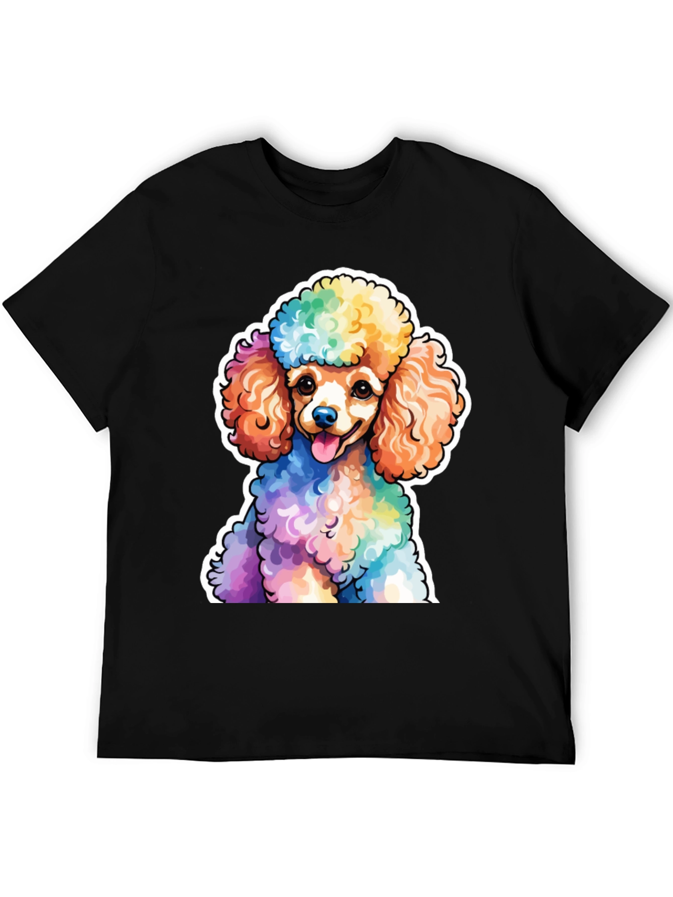 Black Rainbow Poodle Graphic Tee - Fun, Stylish & Unique view 5