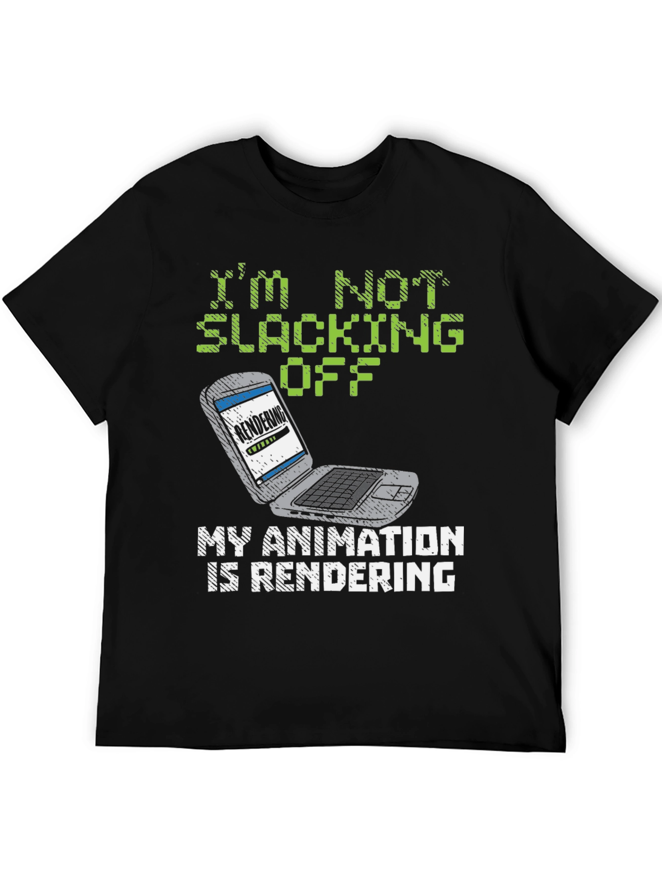 Black Animator's "Rendering" Graphic Tee - Funny & Unique! view 5