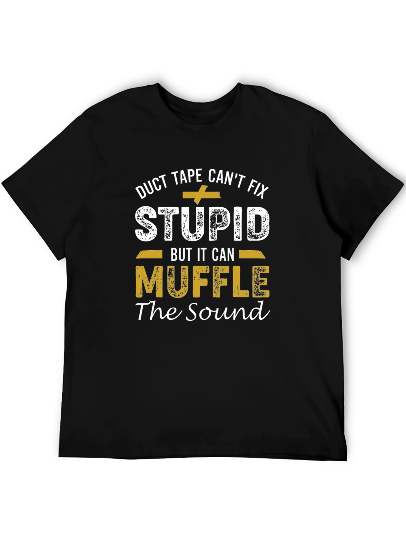 Black Duct Tape Humor T-Shirt view 5