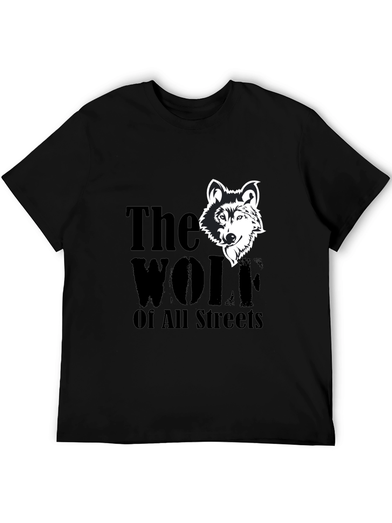 Black The Wolf Of All Streets Graphic Tee view 5
