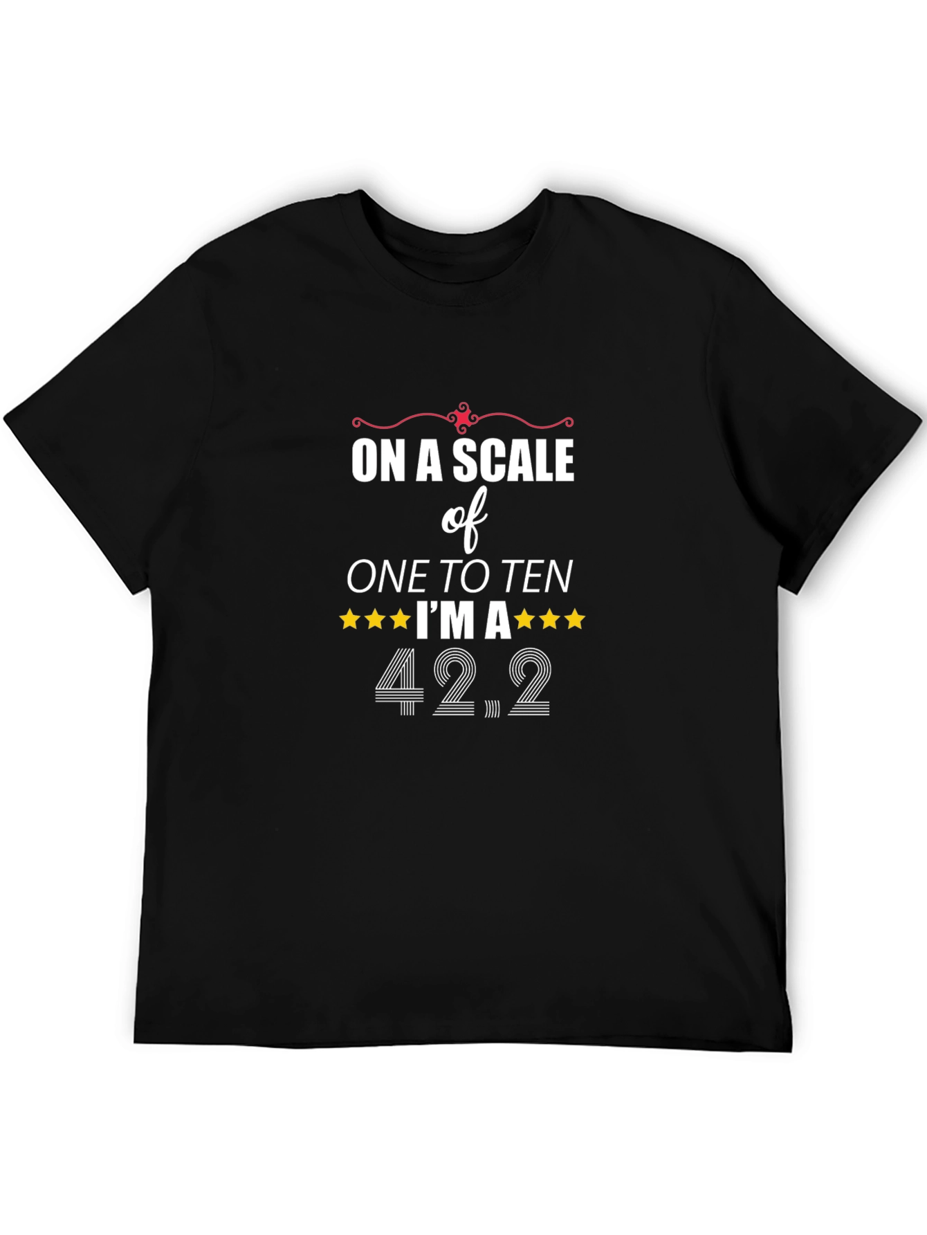 Black On a Scale of One to Ten I'm a 42.2 Marathoner T-Shirt view 5