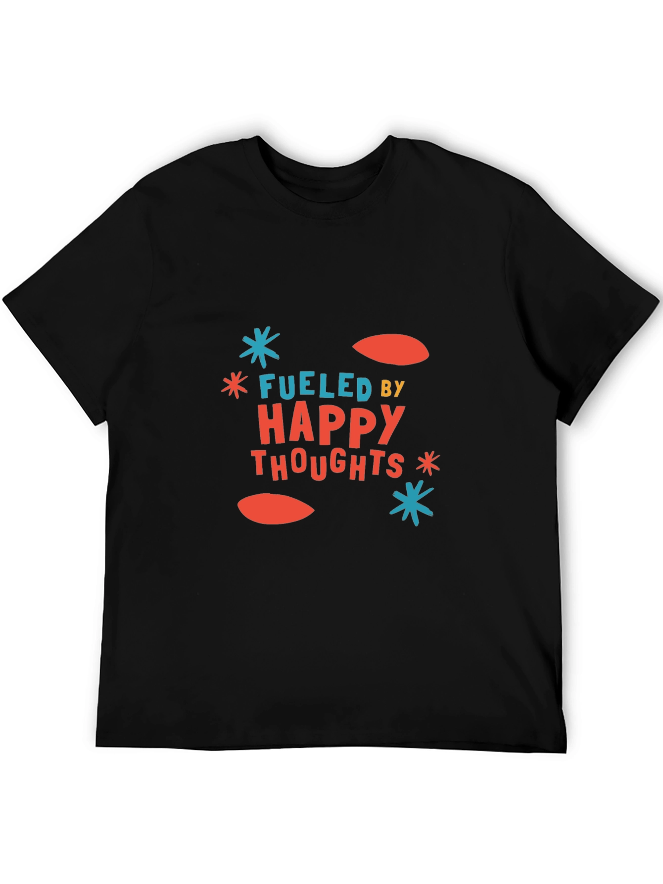 Black Fueled by Happy Thoughts Graphic Tee view 5