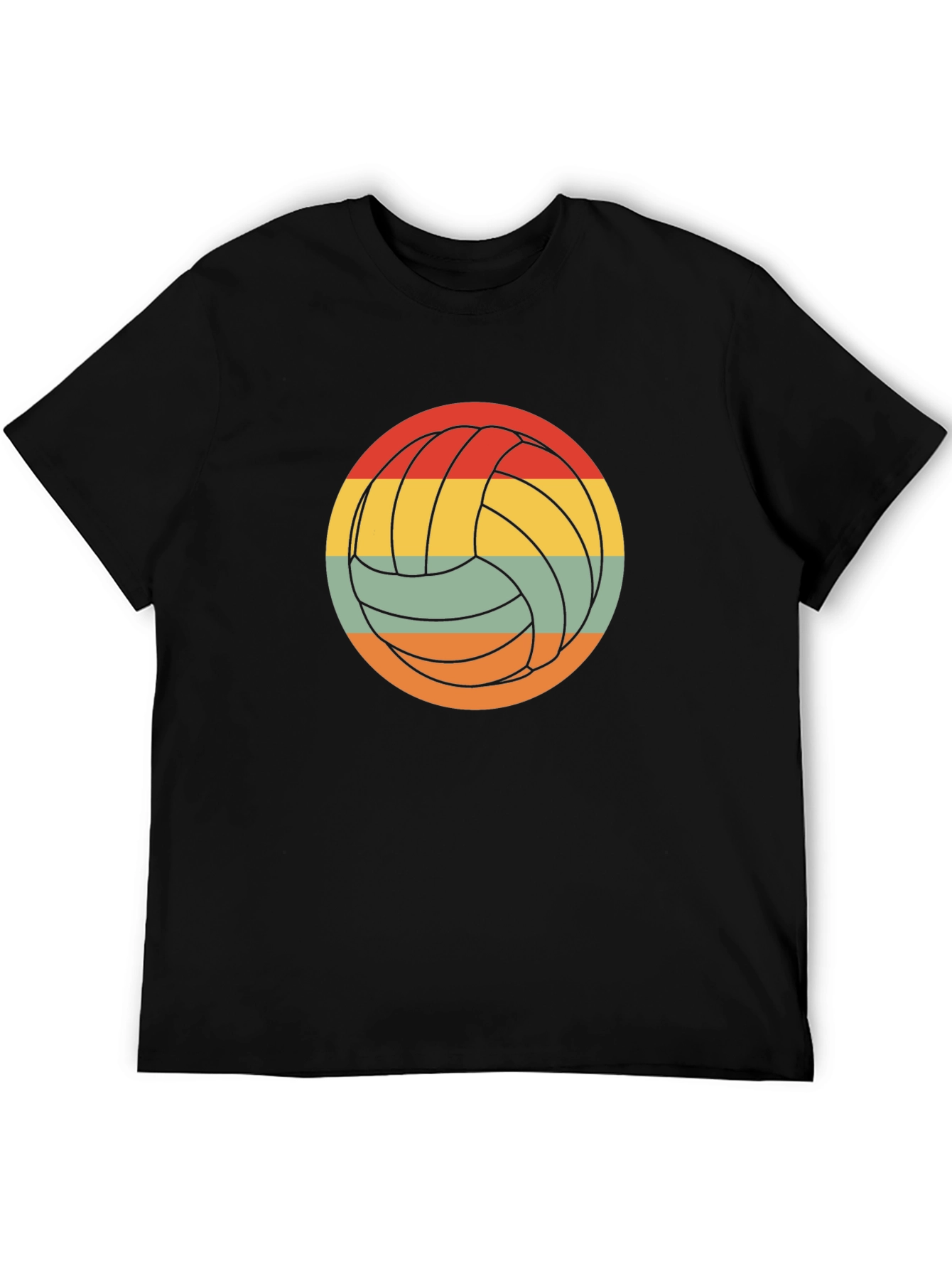 Black Retro Volleyball Graphic Tee - Comfort Fit Black Shirt view 5