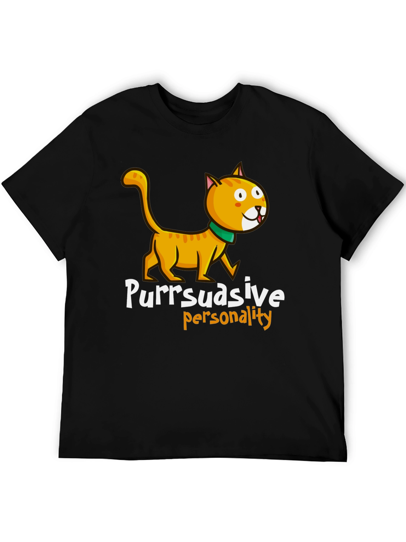 Black Purrsuasive Personality Cat Graphic Tee view 5
