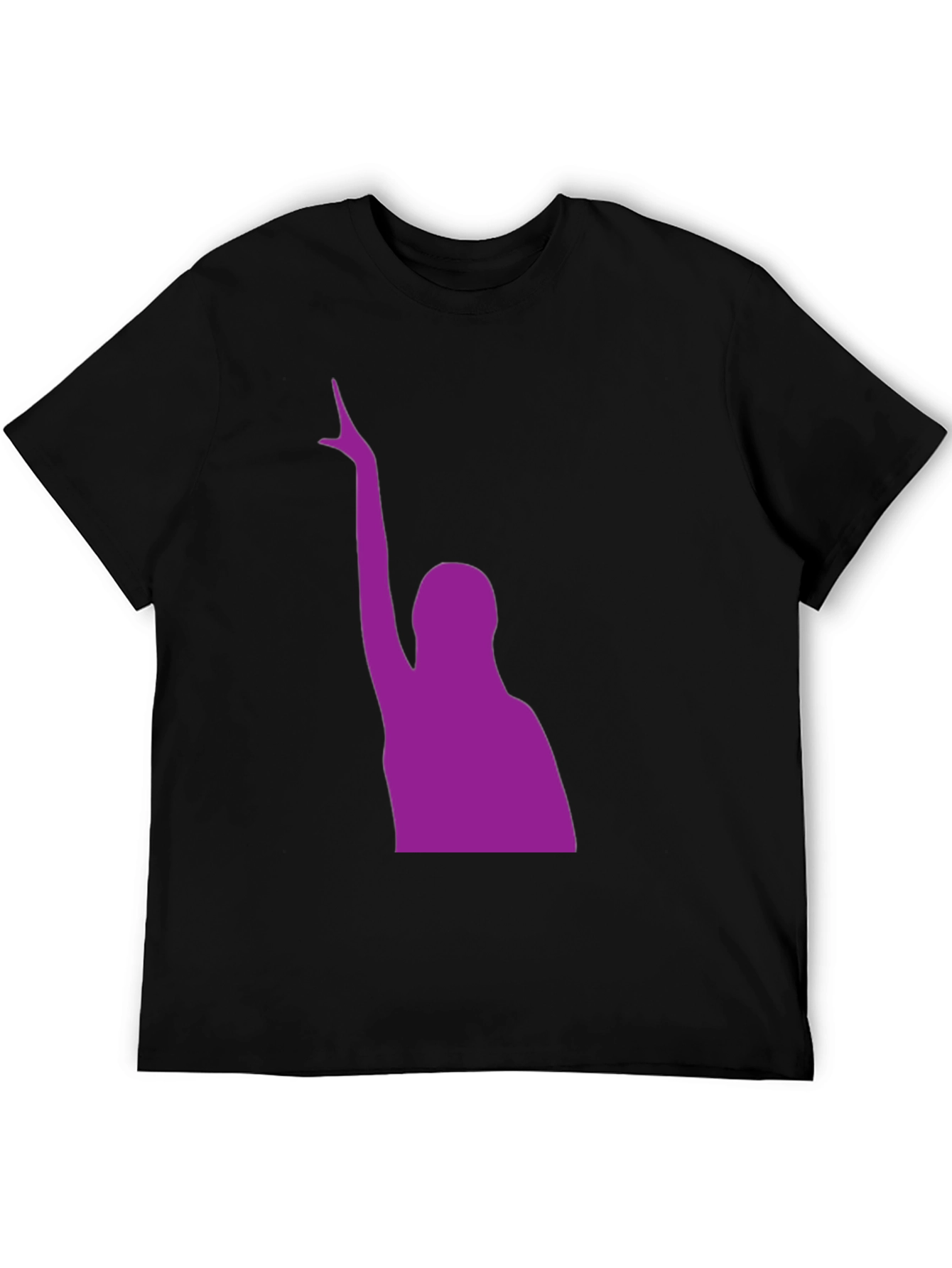 Black Purple Silhouette Graphic Black T-Shirt view 5