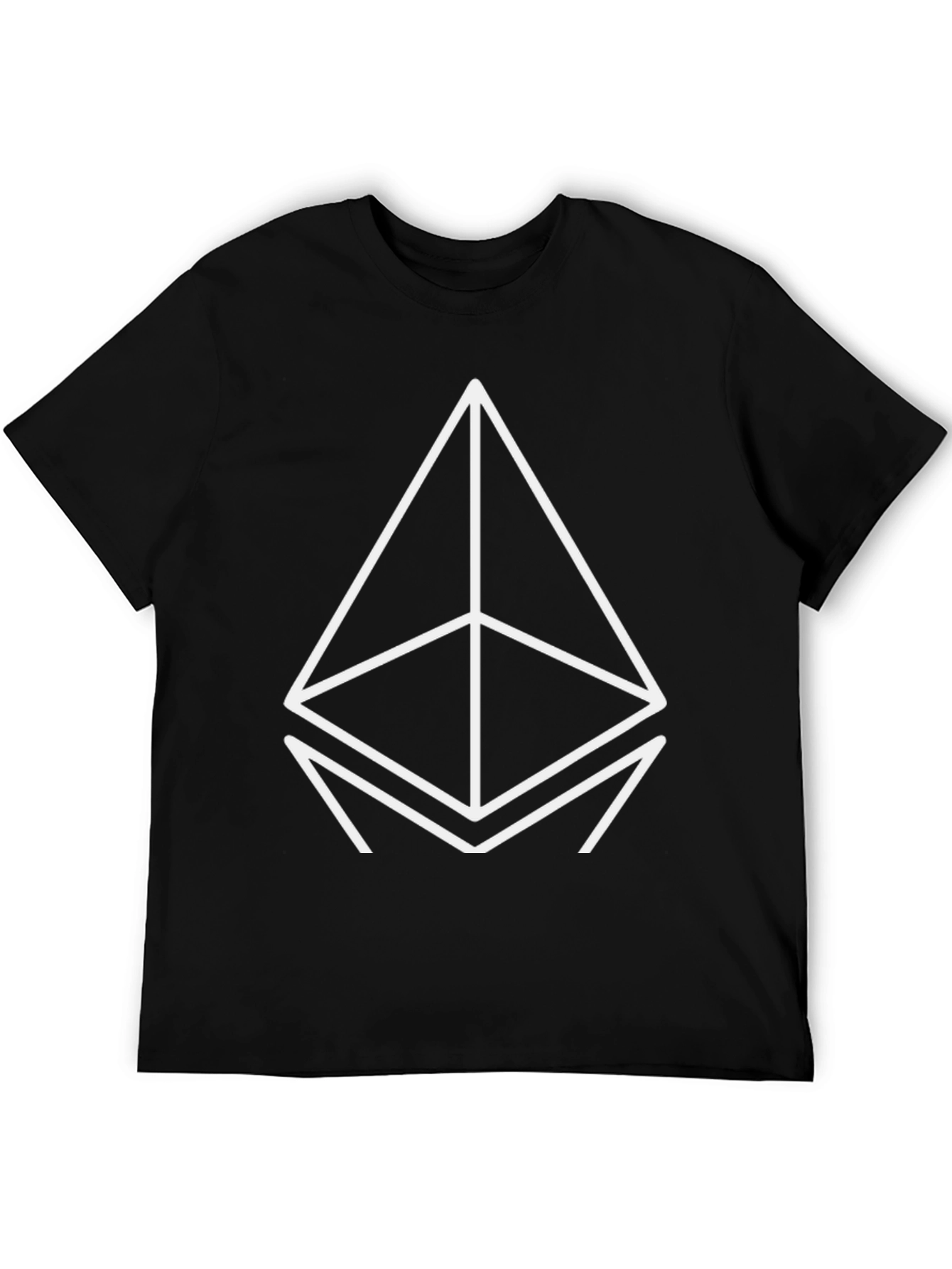 Black Geometric Graphic Tee - Stylish Black Cotton Shirt view 5