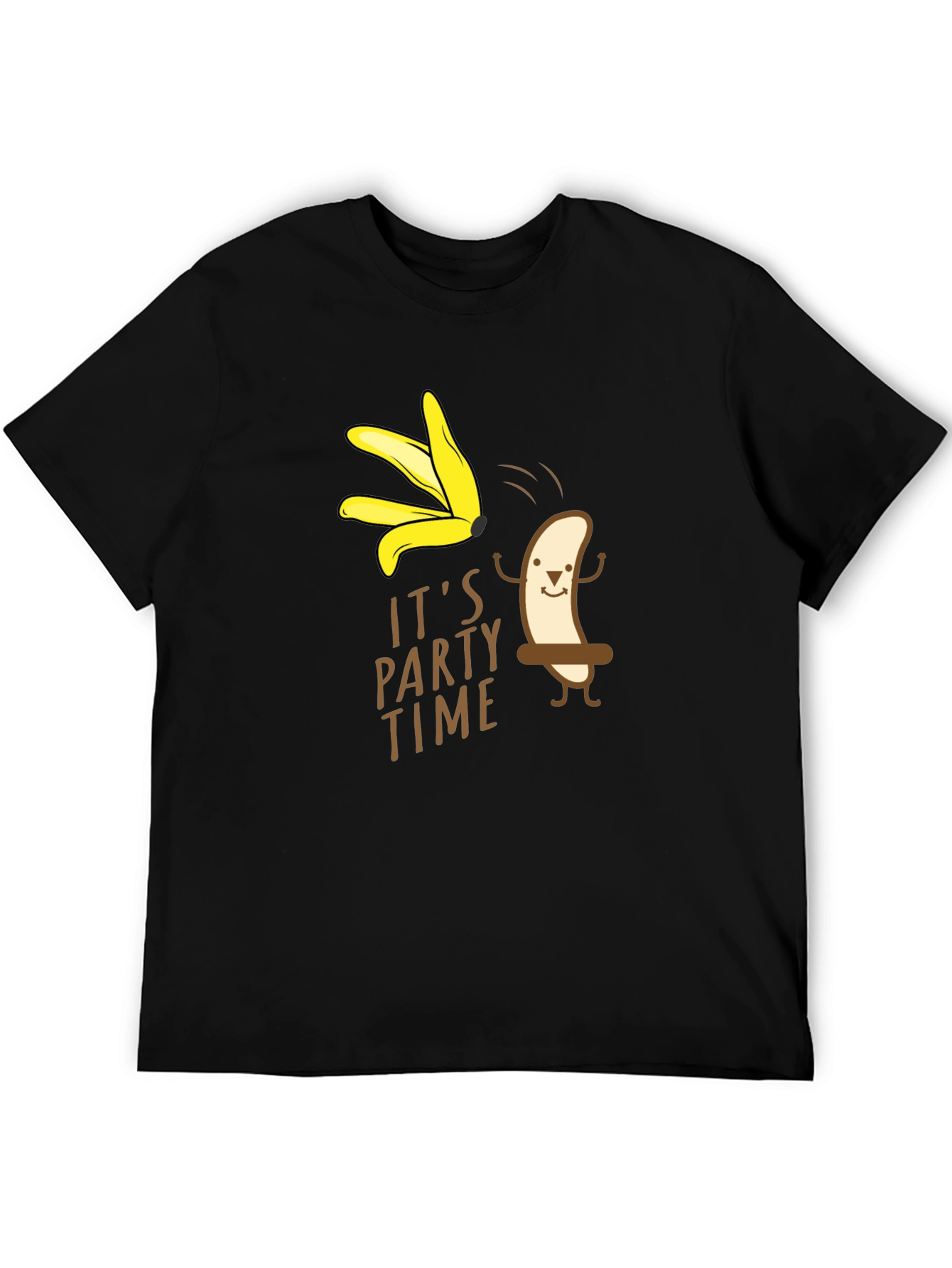 Black It's Party Time Banana Graphic T-Shirt view 5