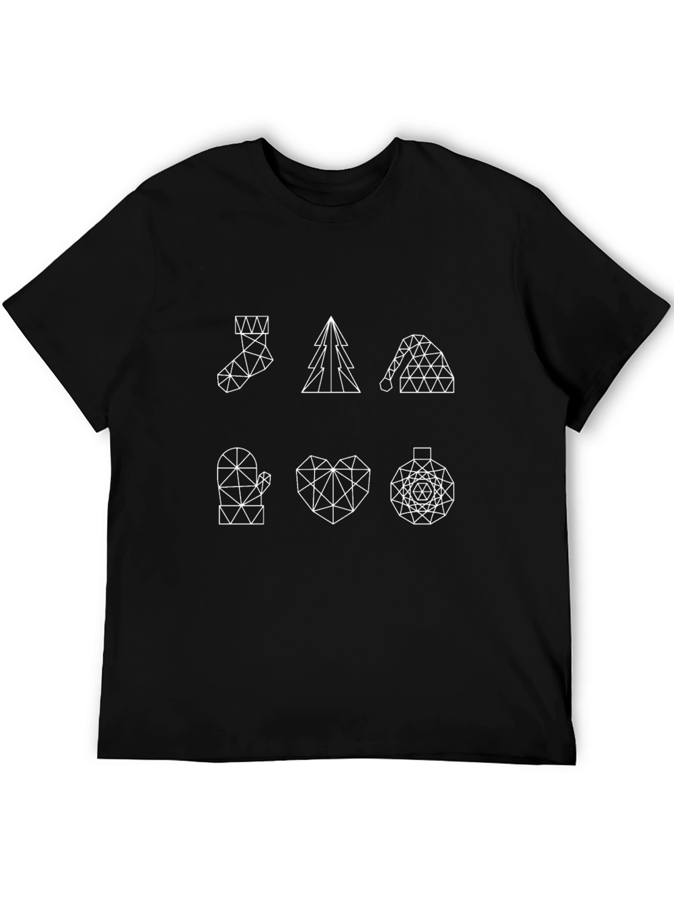 Black Geometric Christmas Tee - Holiday Season Style! view 5