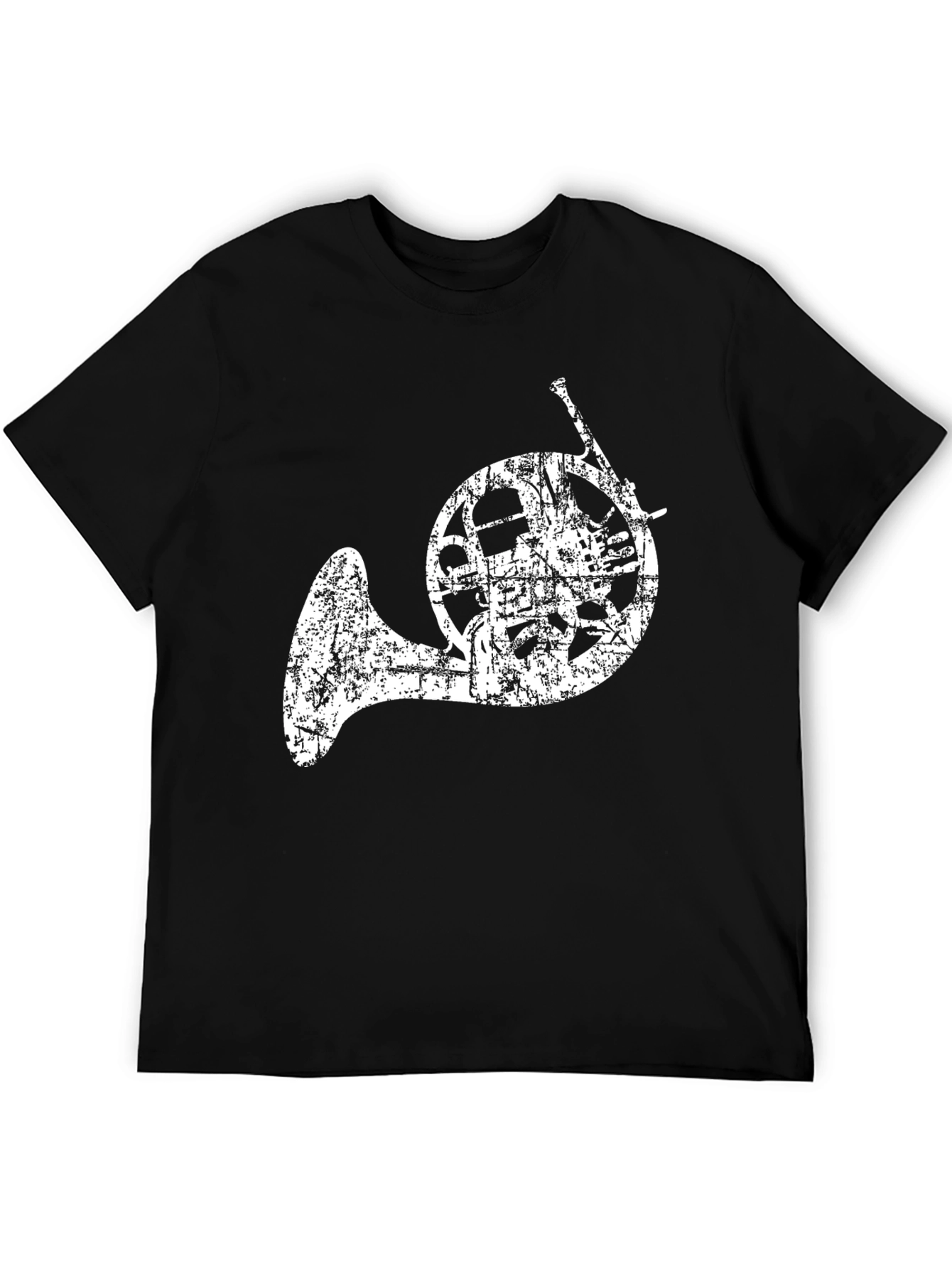 Black French Horn Graphic T-Shirt - Music Lover Tee view 5