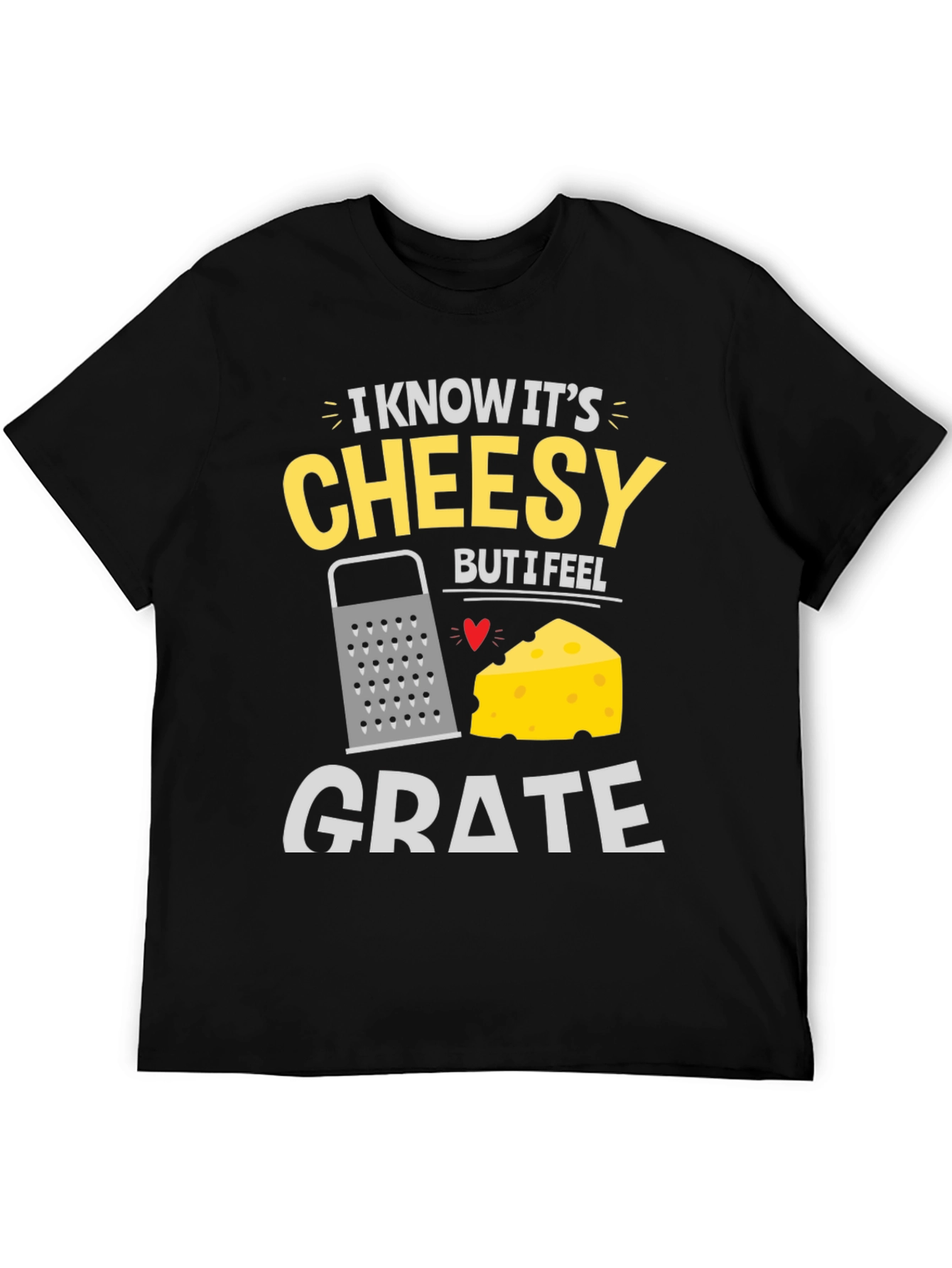Black Cheesy Grate Humor Graphic Tee view 5