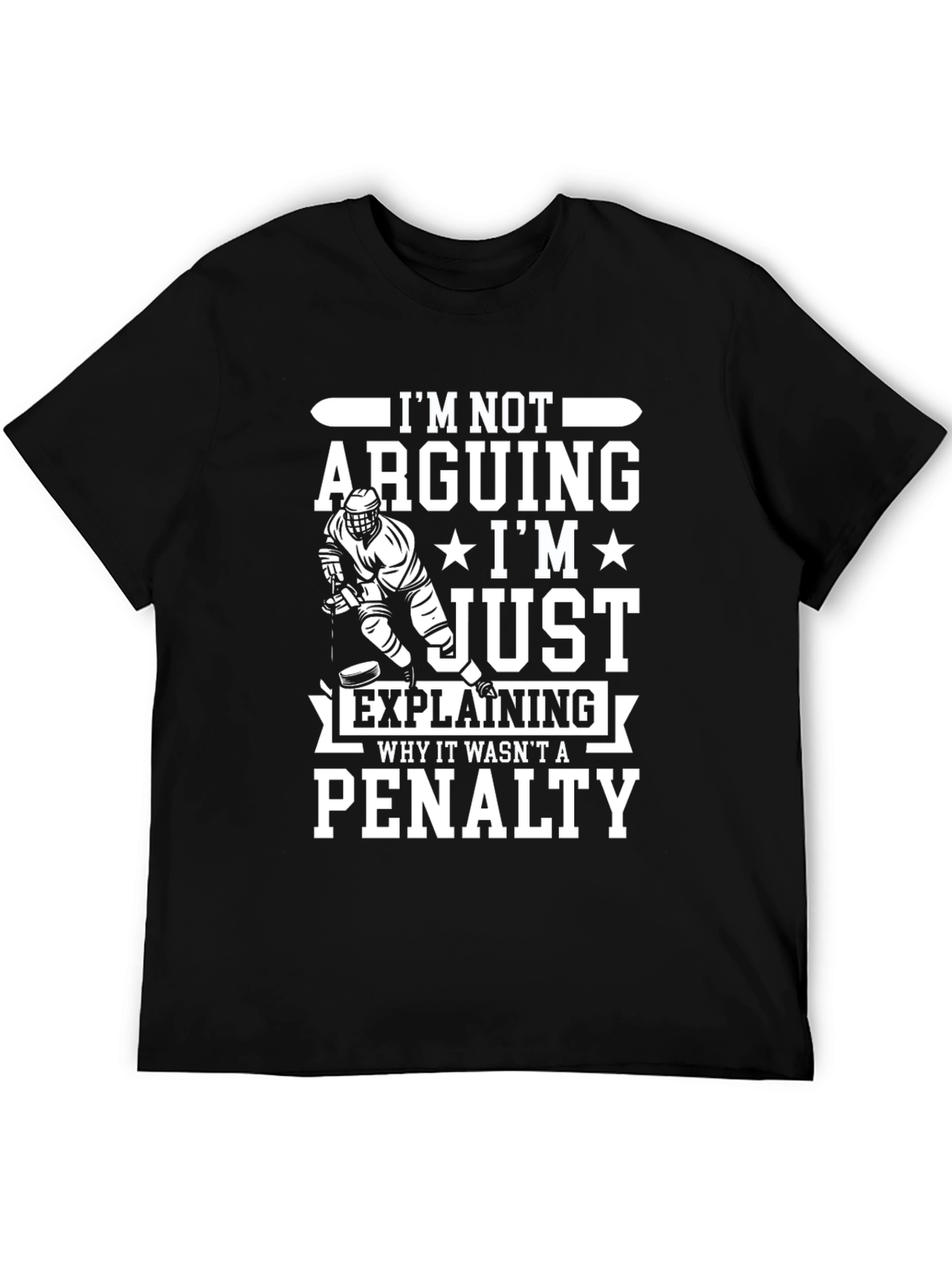 Black Hockey Penalty T-Shirt - I'm Not Arguing view 5