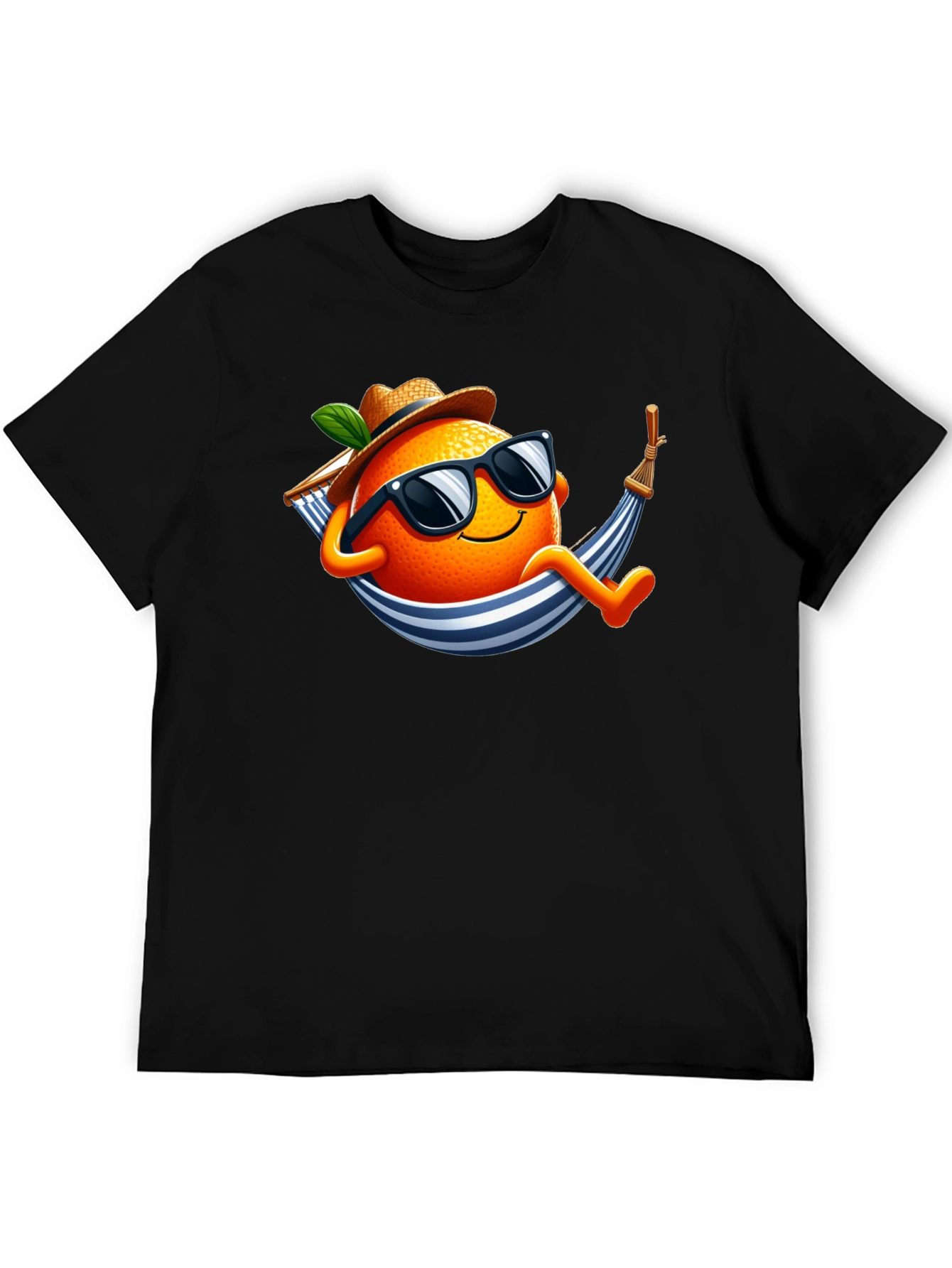 Black Relaxing Orange T-Shirt: Summer Vibes view 5