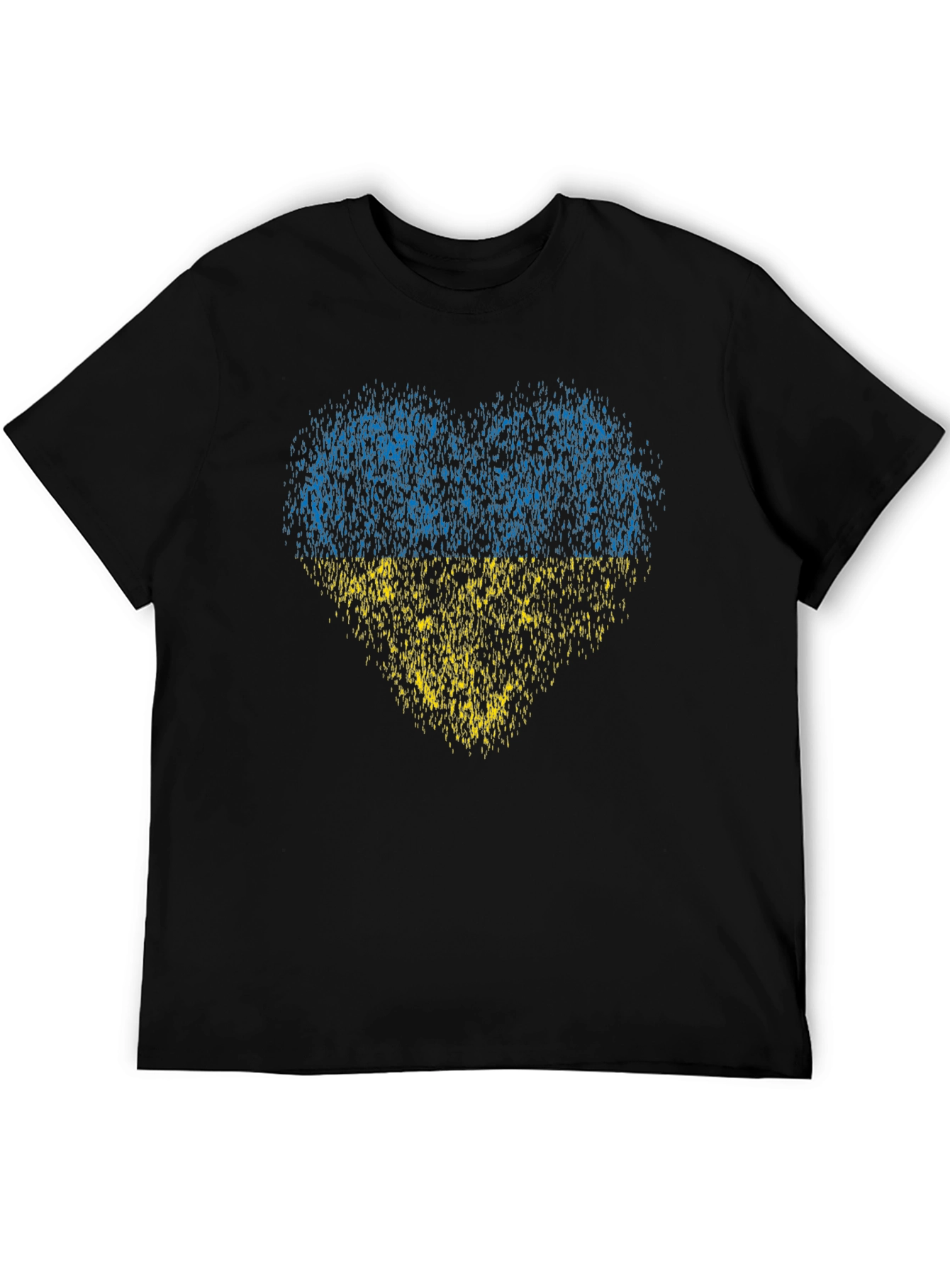 Black Ukraine Heart Flag Graphic T-Shirt - Black view 5