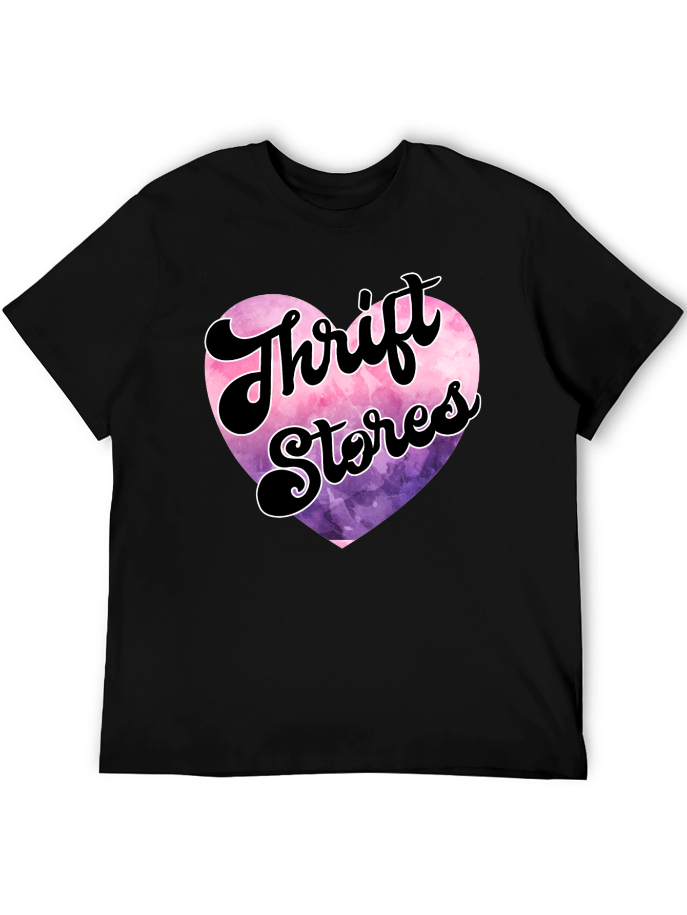 Black Thrift Stores Heart Graphic Tee - Black view 5