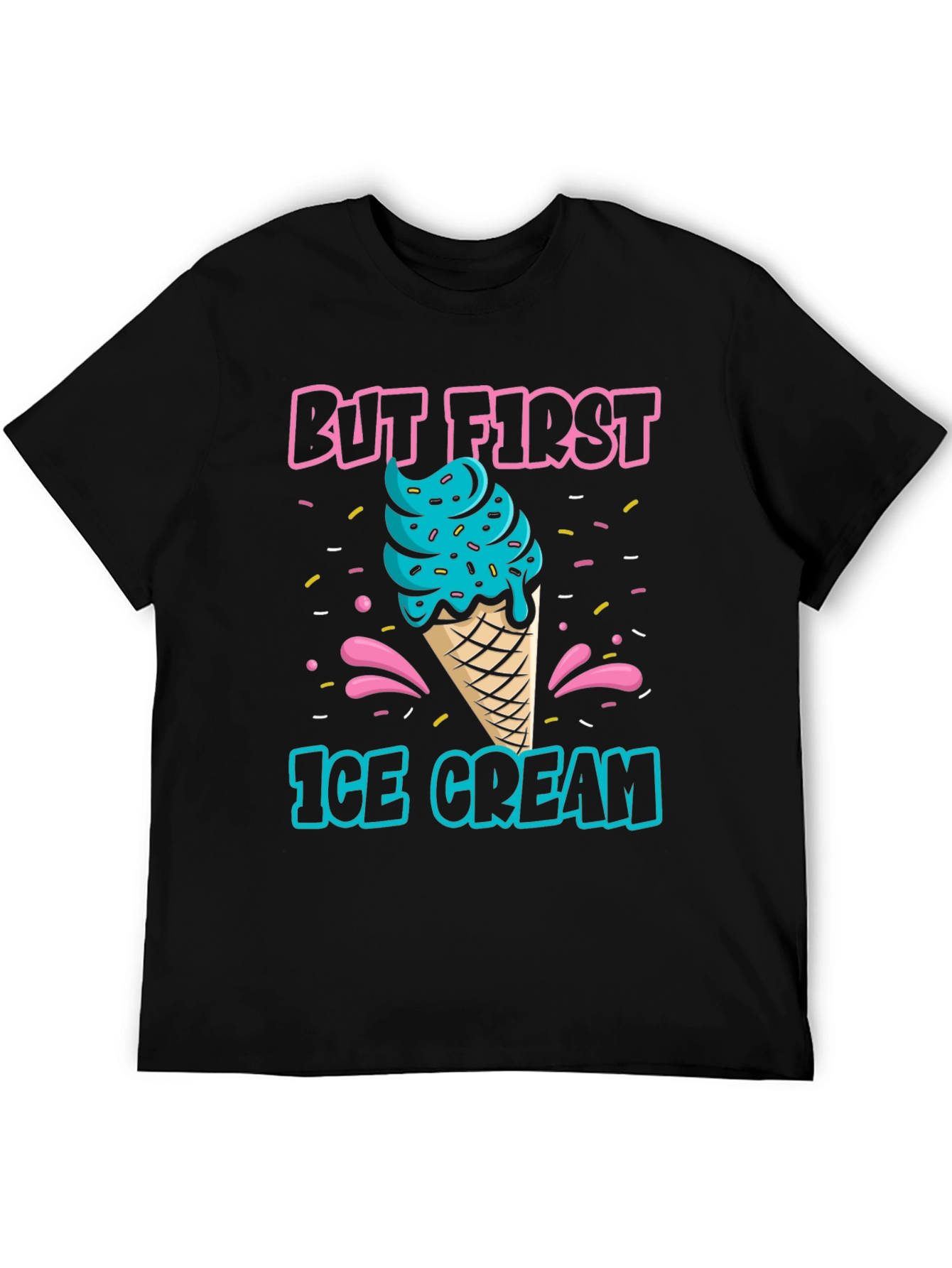 Black But First Ice Cream Graphic T-Shirt view 5