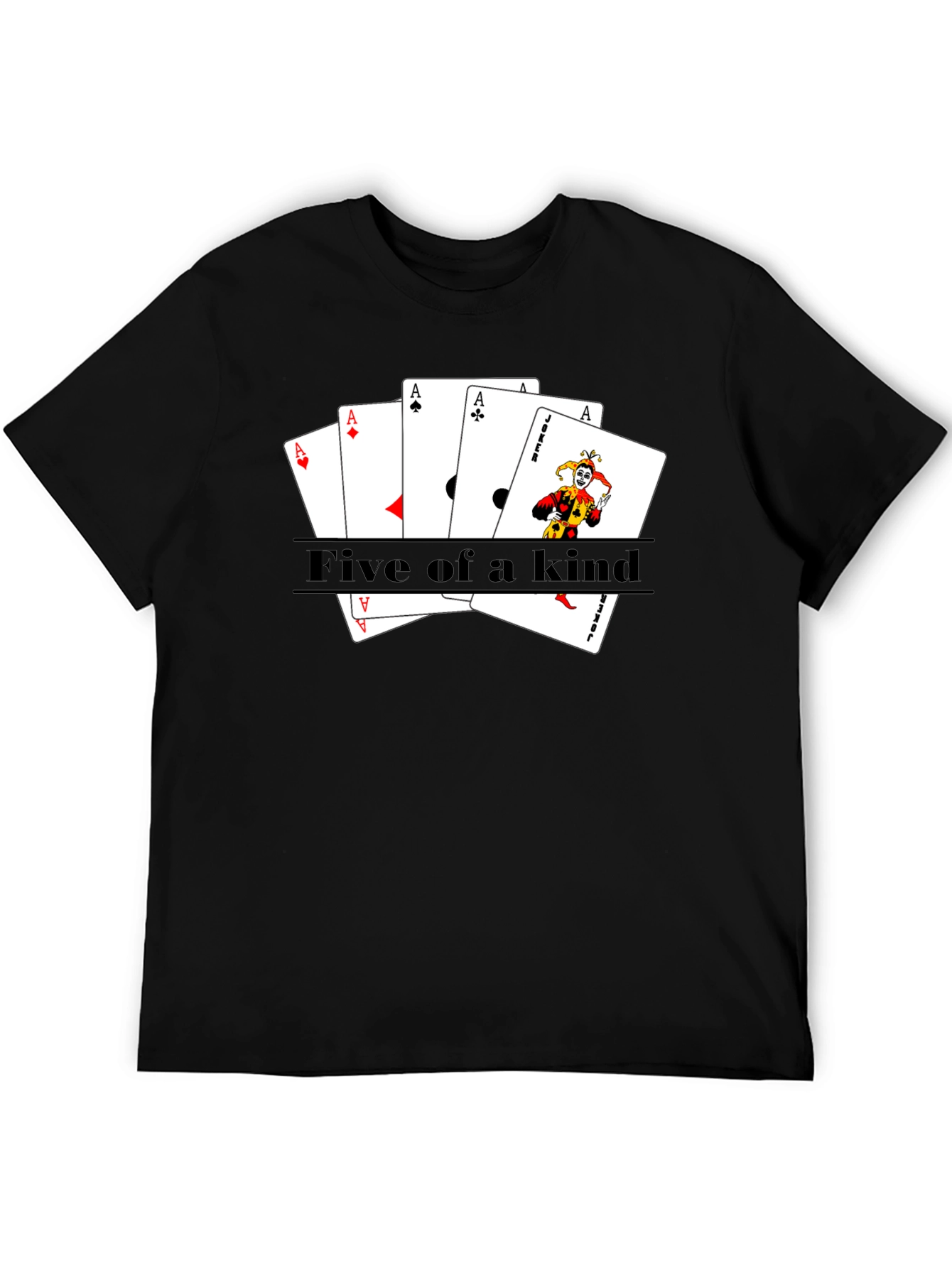 Black Five of a Kind Poker T-Shirt view 5