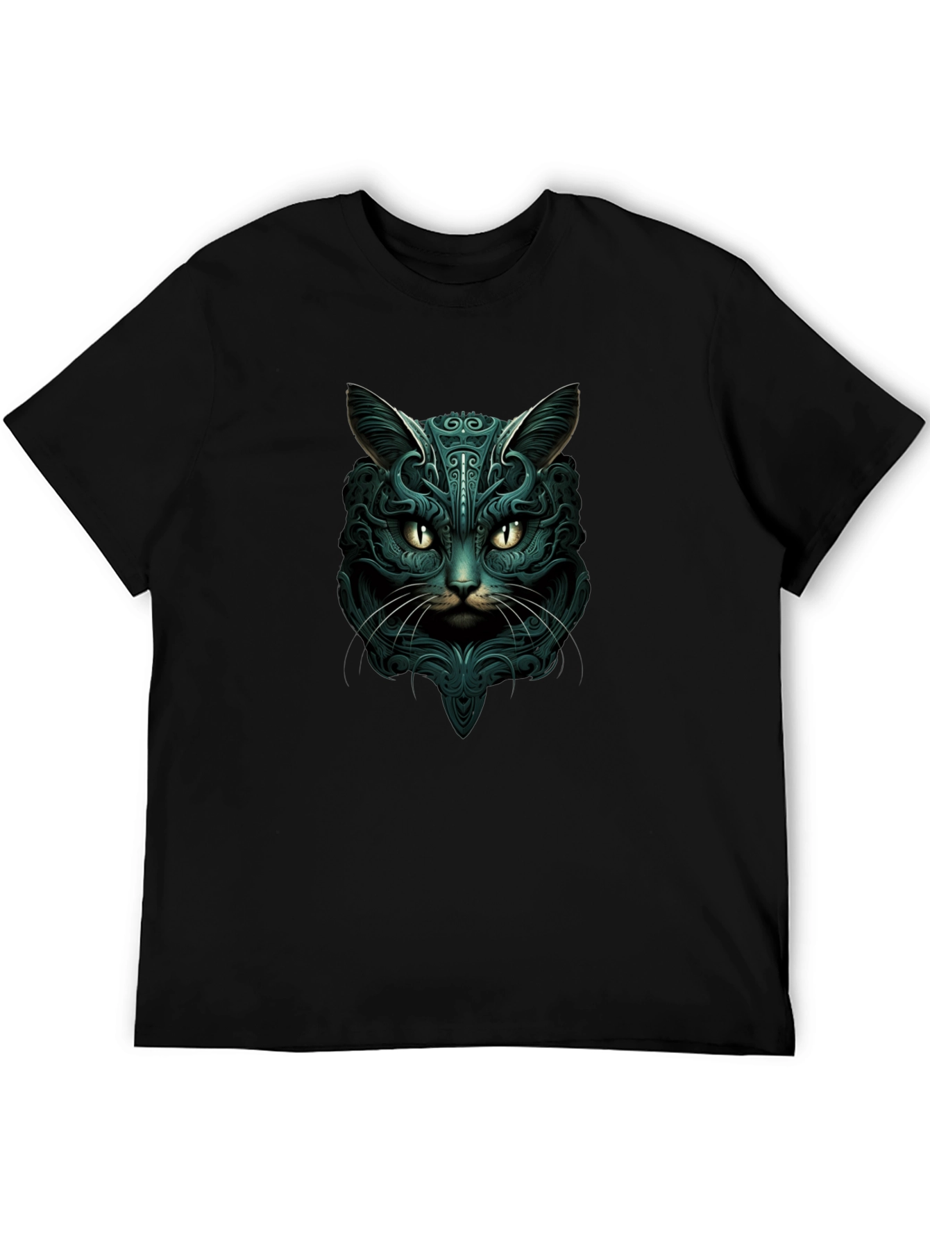 Black Mystic Cat Graphic Tee - Black view 5