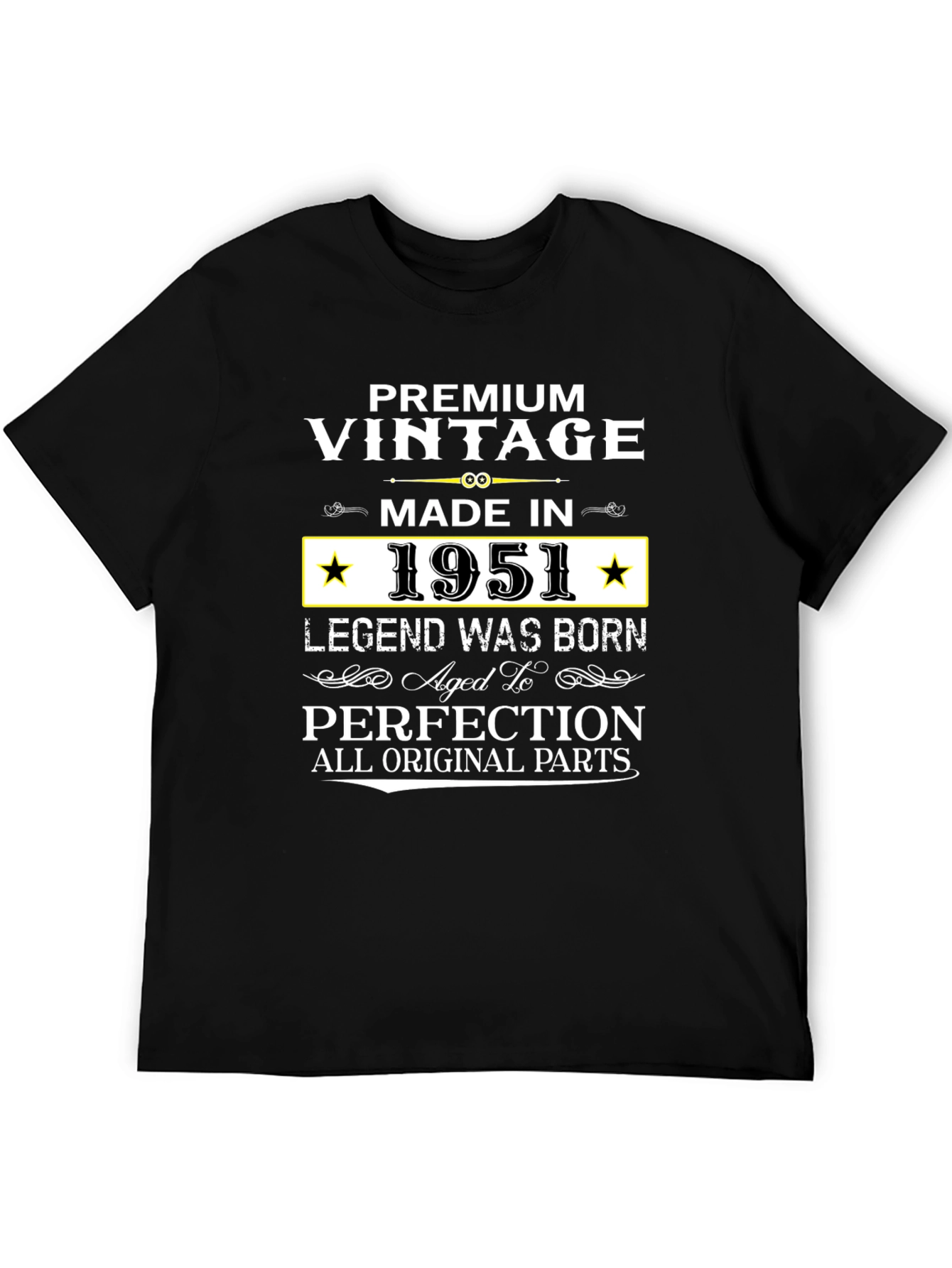 Black Premium Vintage Made in 1951 Legend T-Shirt view 5